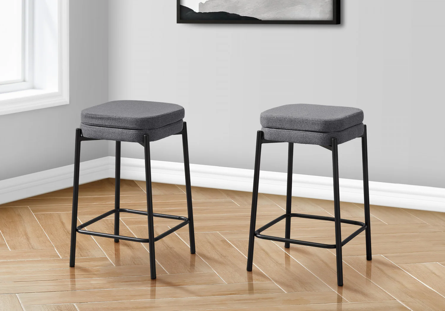 Aspen Counter Stool - Black/Grey - Set Of Two - Image 2