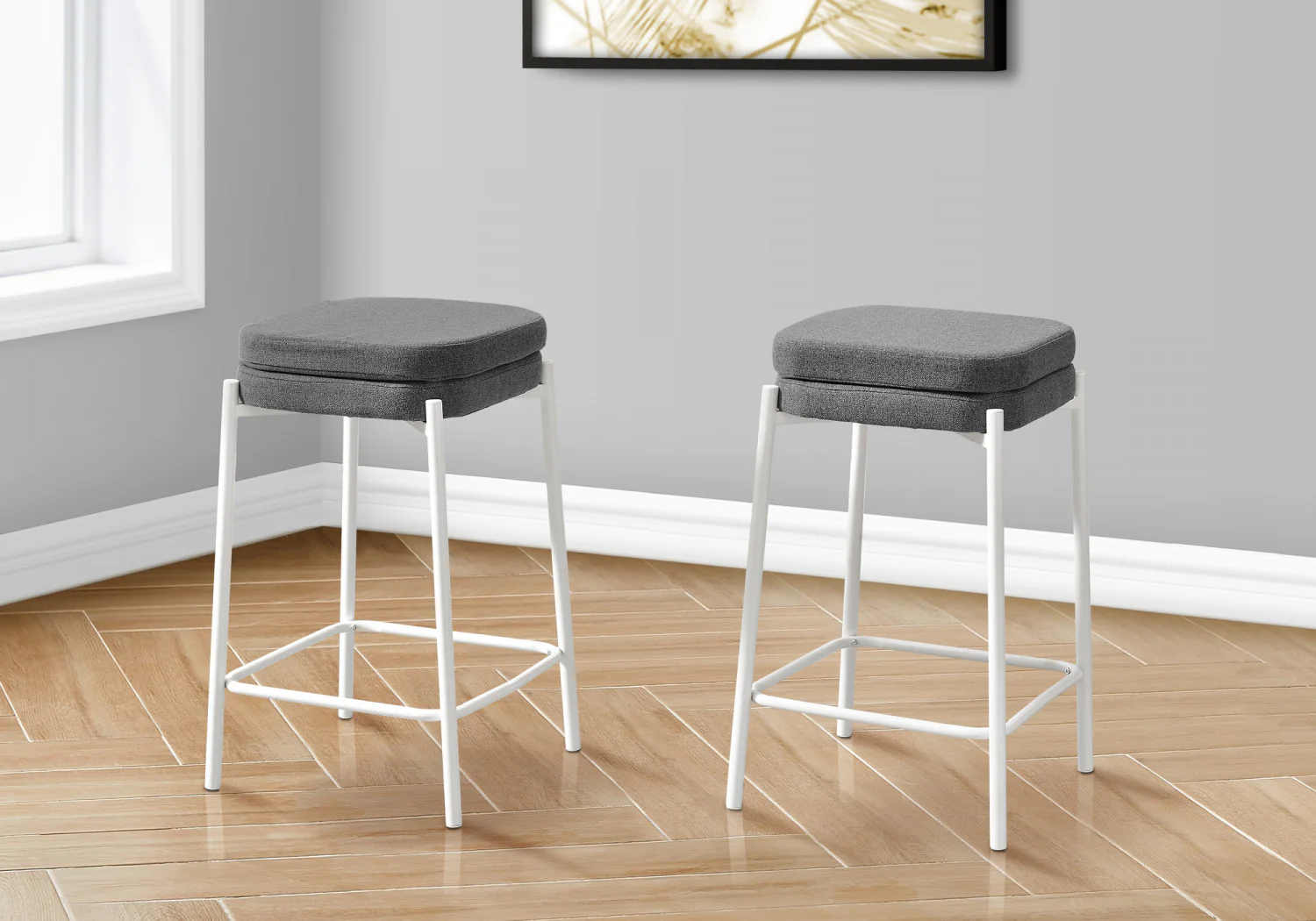 Aspen Counter Stool - White/Grey - Set Of Two - Image 2