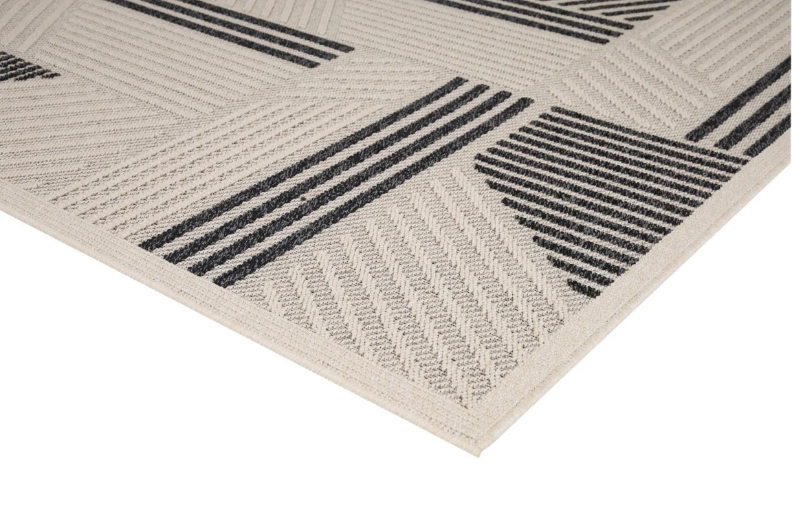 Assia Modern Outdoor Rug - 9' x 12' - Grey/Black - Image 3