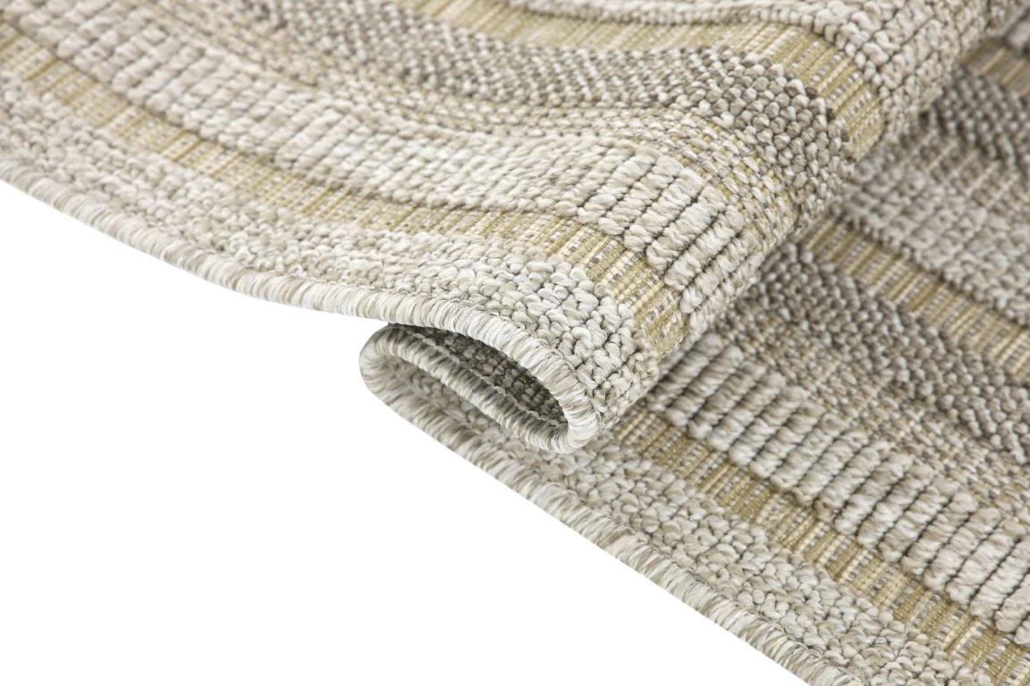 Assia Rectangles Outdoor Rug - 6' x 9' - Beige - Image 3