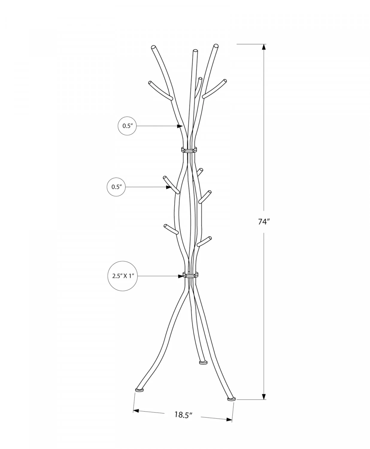 Aster Coat Rack - Silver - Image 3