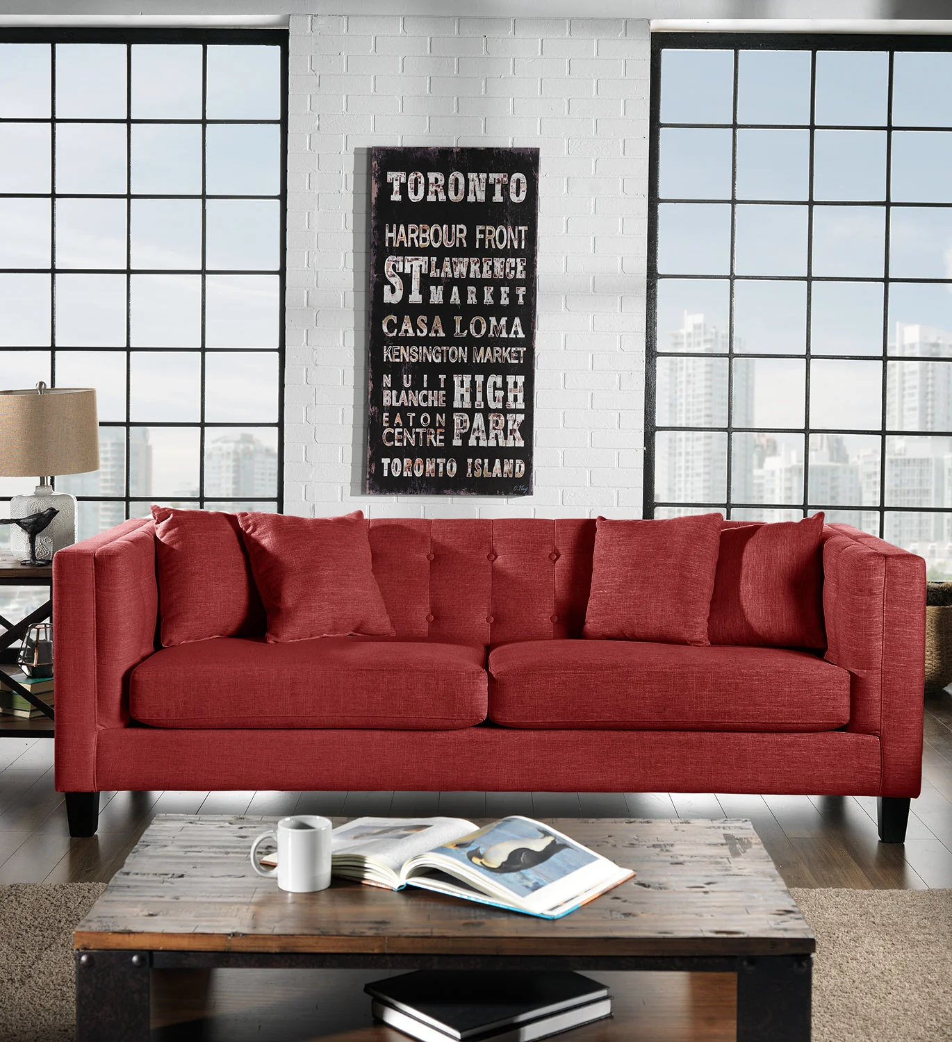 Astin Sofa - Red - Image 6