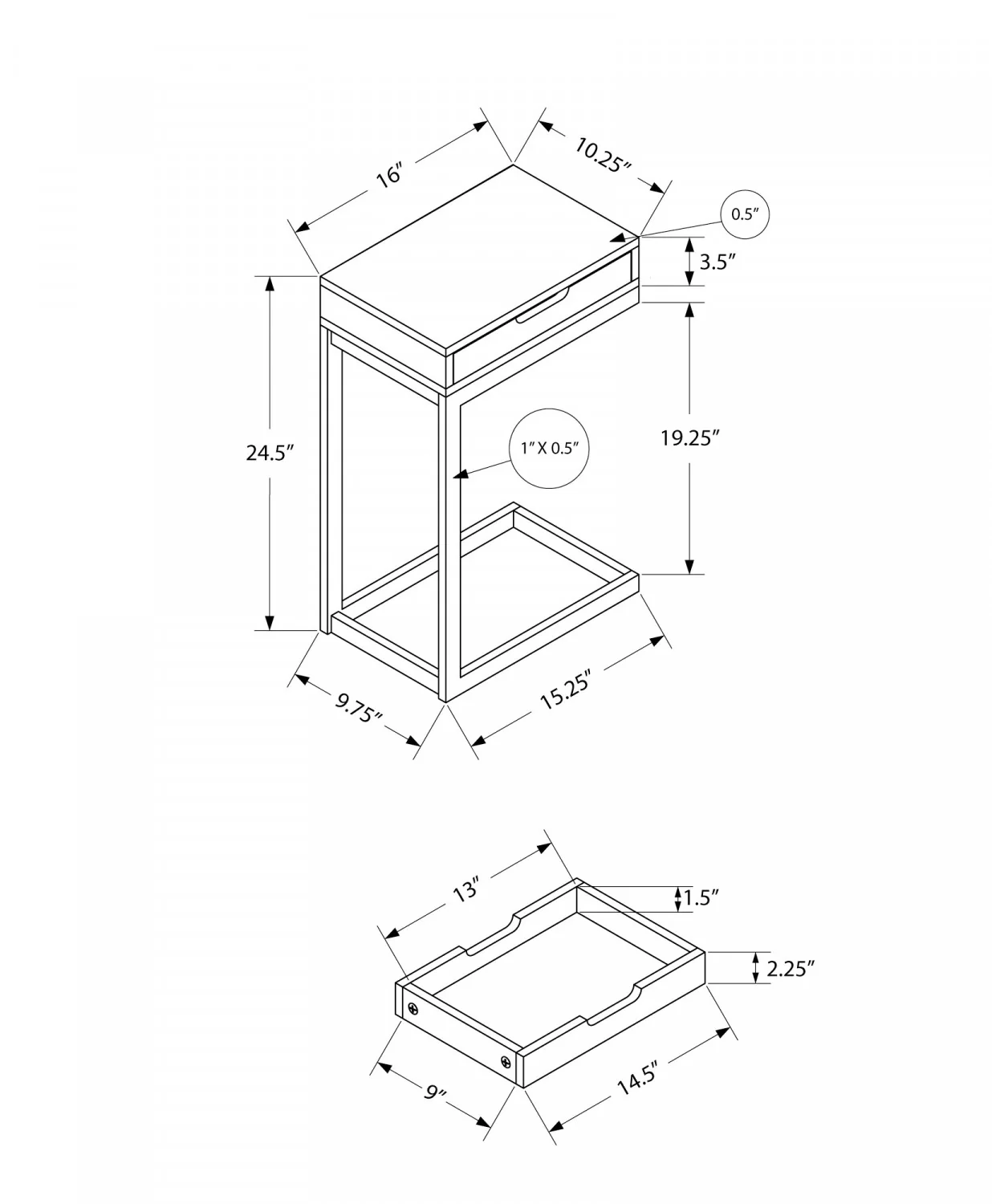 Astra Side Table - Brown - Image 3