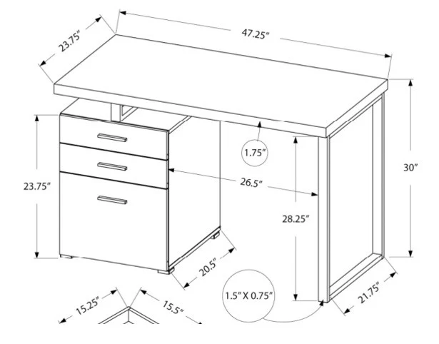 Auden Office Desk - White - Image 4
