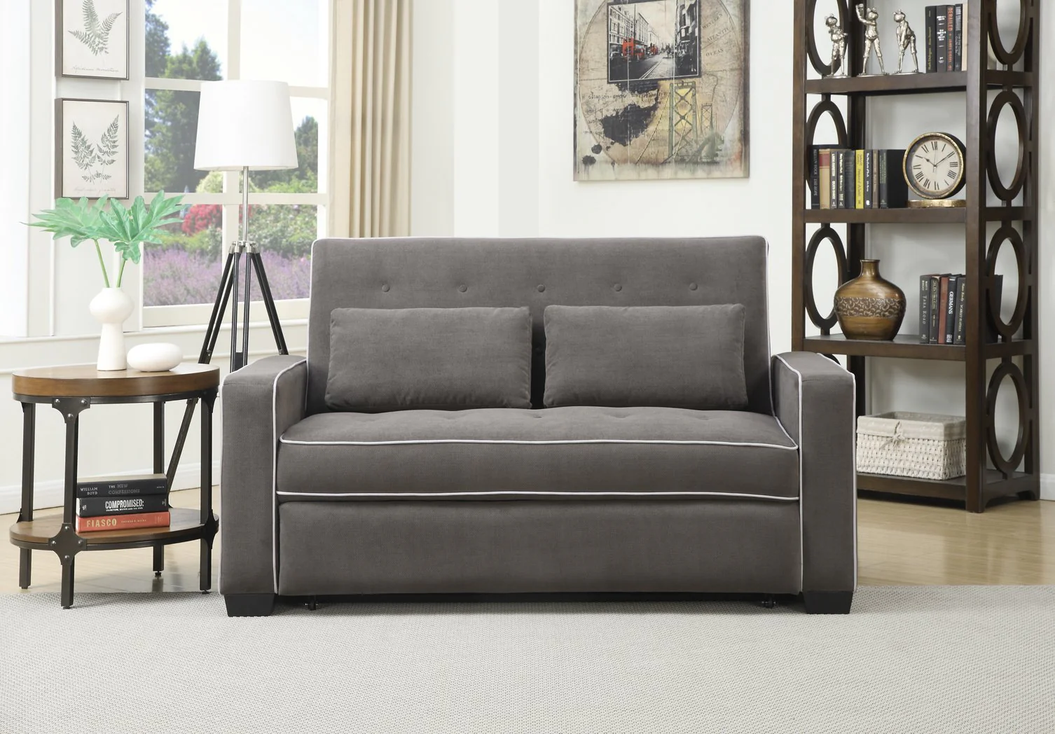 Augustine Sofa with Queen Size Pop-Up Bed - Grey - Image 2