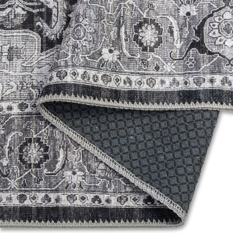 Aura Traditional Rug - 5' x 7' - Black /White - Image 2
