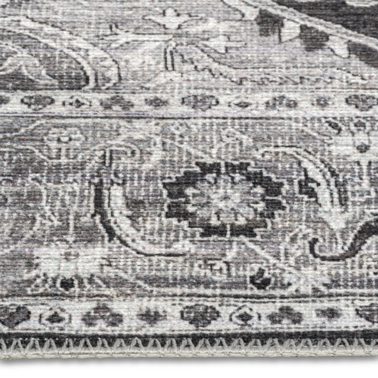 Aura Traditional Rug - 6' x 9' - Black /White - Image 4