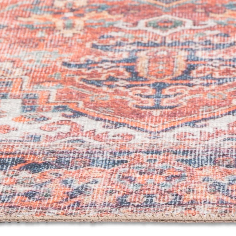 Aura Traditional Rug - 6' x 9' - Red/Blue - Image 2