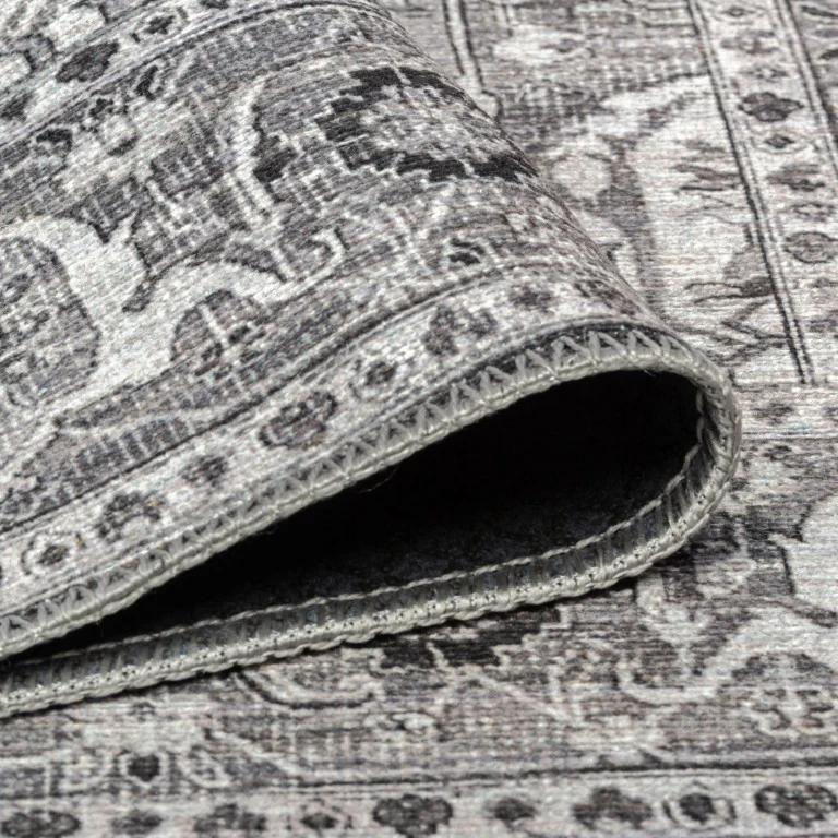 Aura Traditional Rug - 8' x 10' - Black /White - Image 5