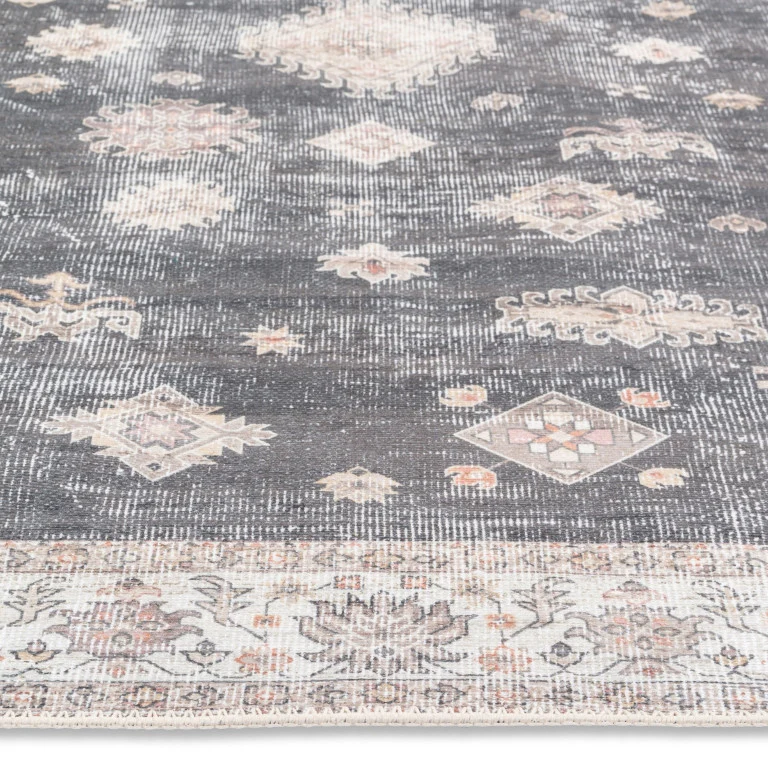 Aura Traditional Rug - 8' x 10' - Charcoal/Cream - Image 3