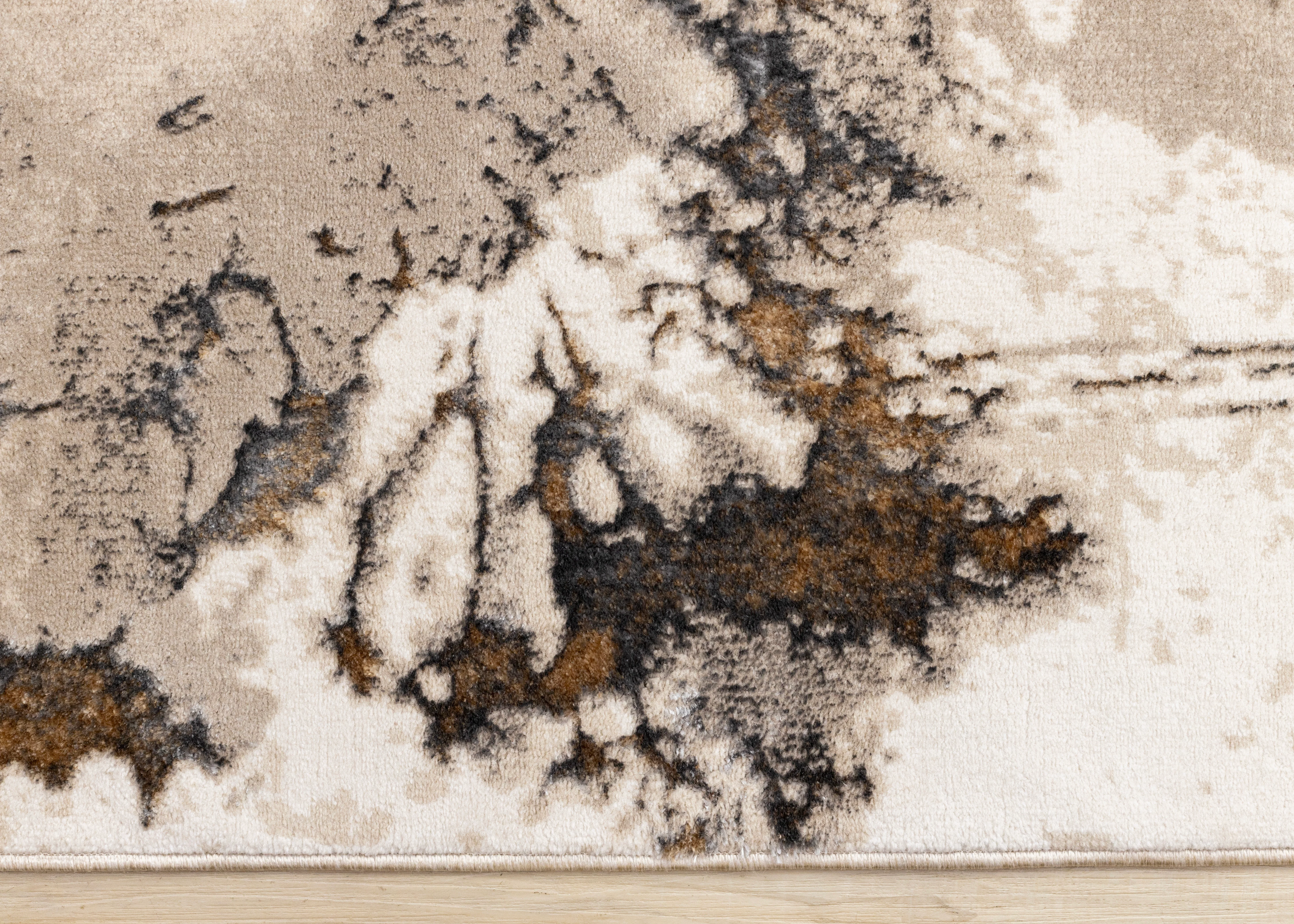 Autumn Drift 5'3" x 7'7" Distressed Foliage Area Rug - Light Brown, Beige - Image 5