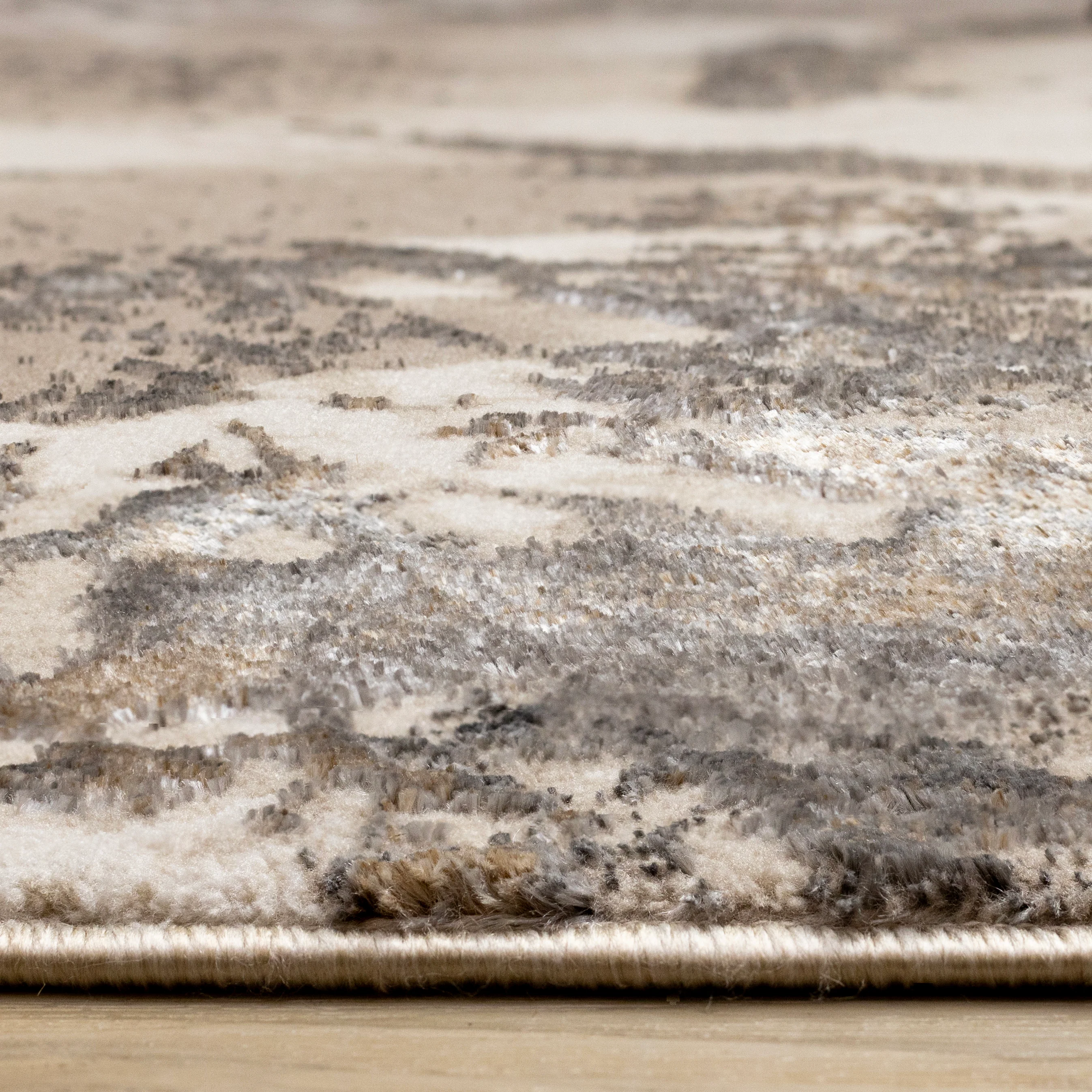 Autumn Drift 5'3" x 7'7" Distressed Foliage Area Rug - Light Brown, Beige - Image 6