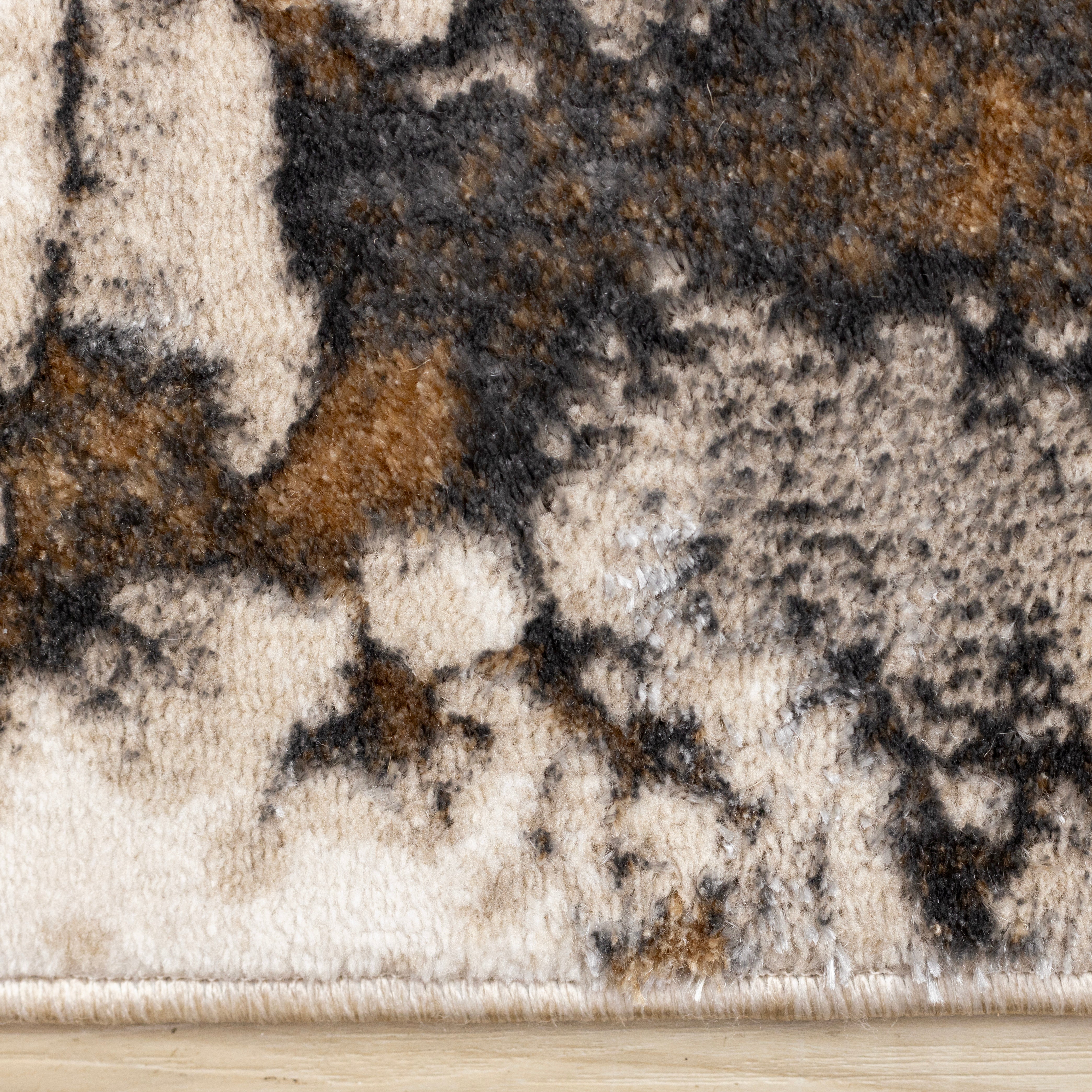 Autumn Drift 7'10" x 10'6" Distressed Foliage Area Rug - Light Brown, Beige - Image 7