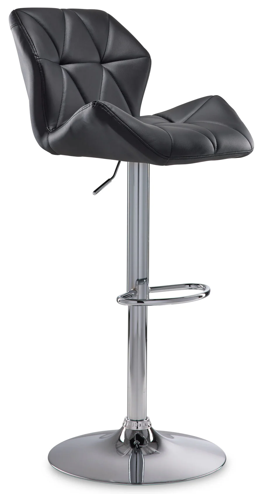 Ava Bar Height Stool - Black, Chrome - Image 3