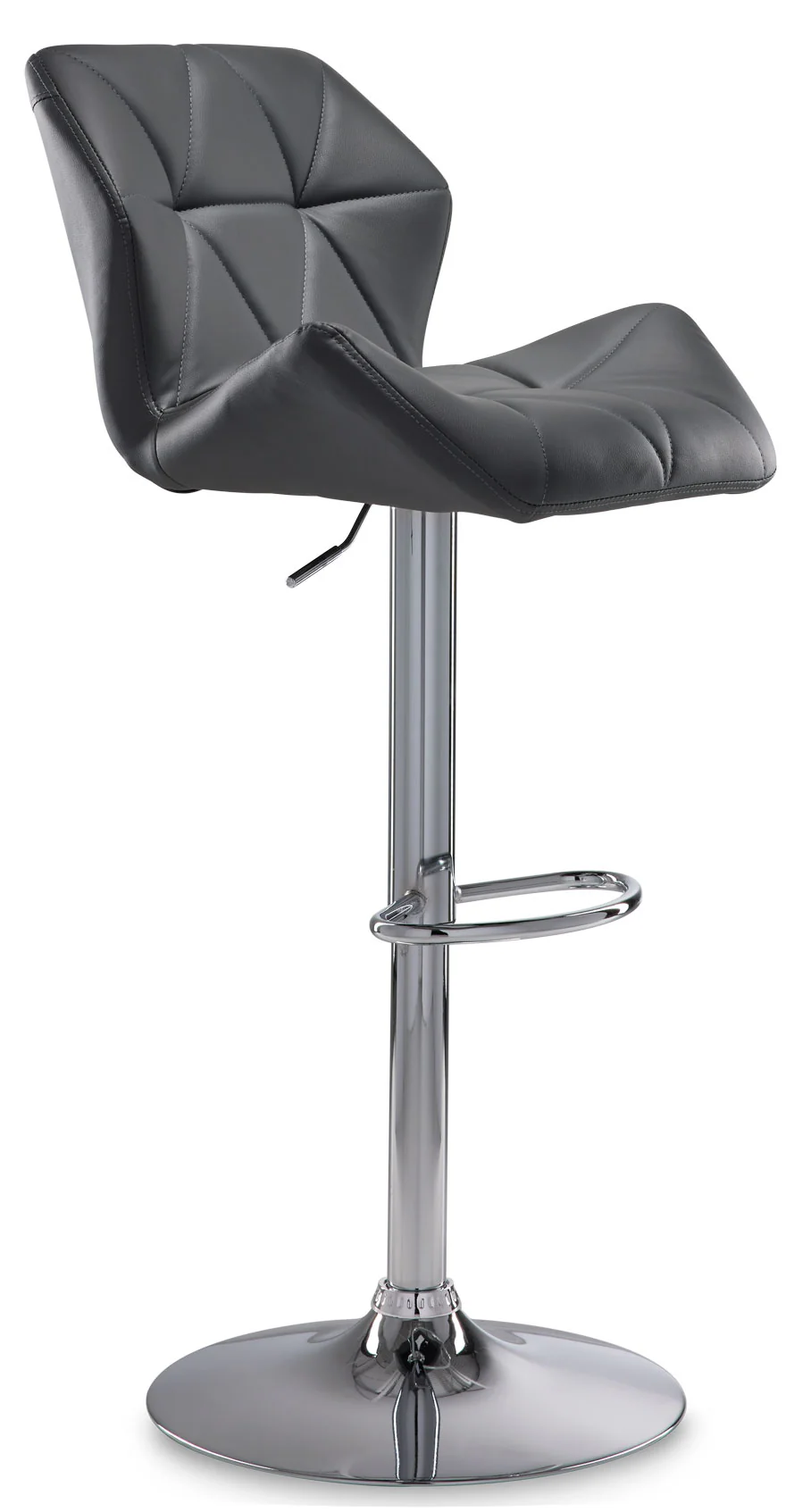 Ava Bar Height Stool - Grey, Chrome - Image 3
