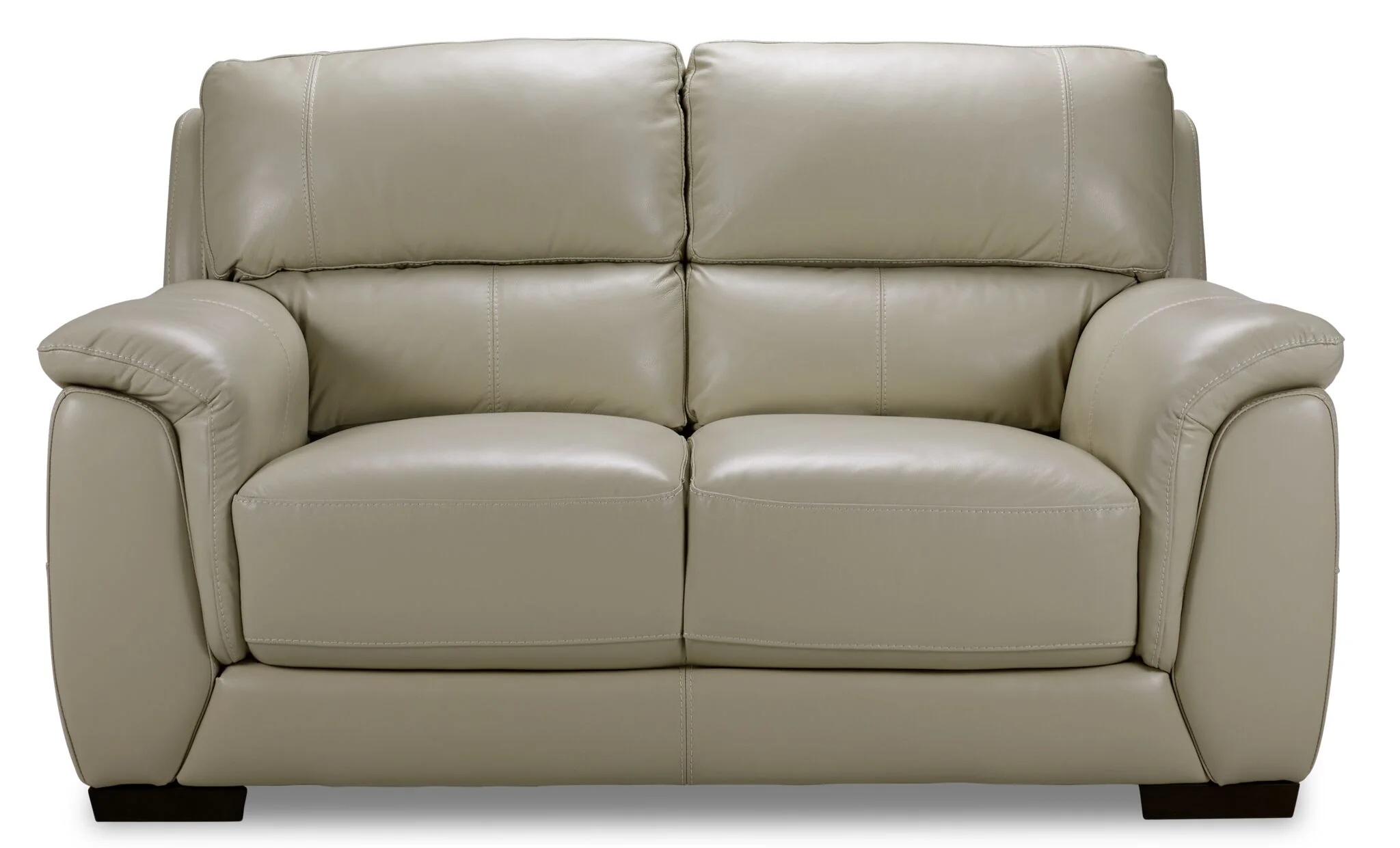 Avalon Leather Loveseat - Oyster Grey Cream - Image 2