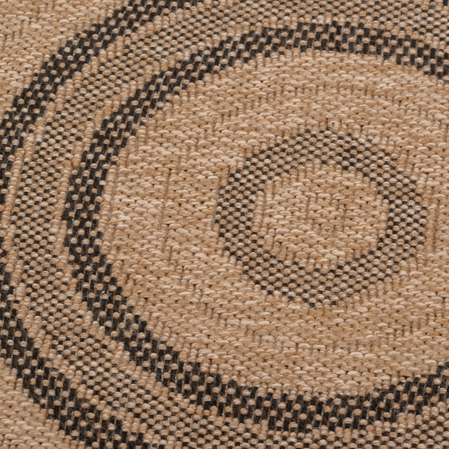 Avanos Circles Indoor/Outdoor Rug - 6ft Round - Beige/Black - Image 4