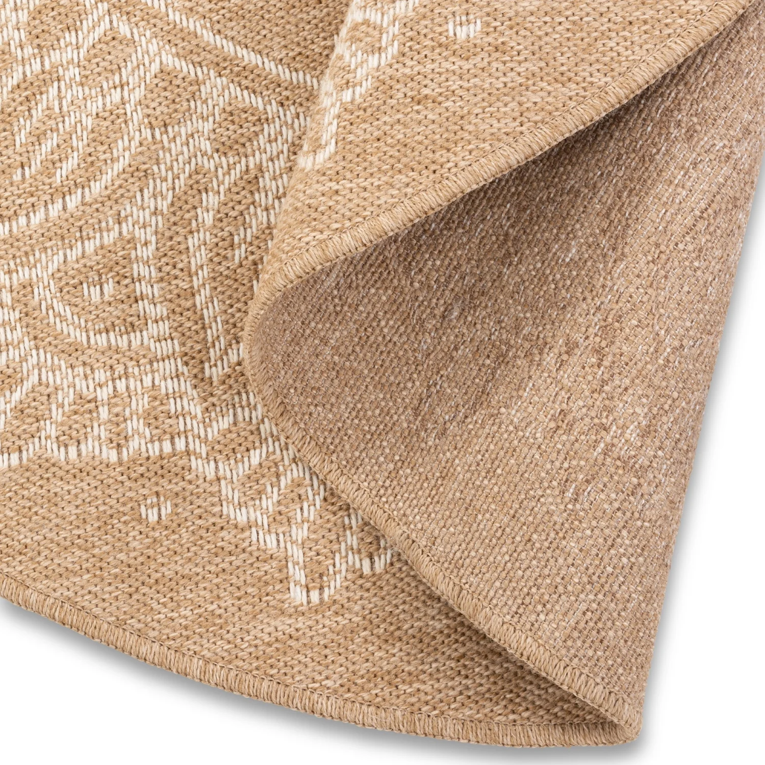 Avanos Medallion Indoor/Outdoor Rug - 6ft Round - Beige/White - Image 2