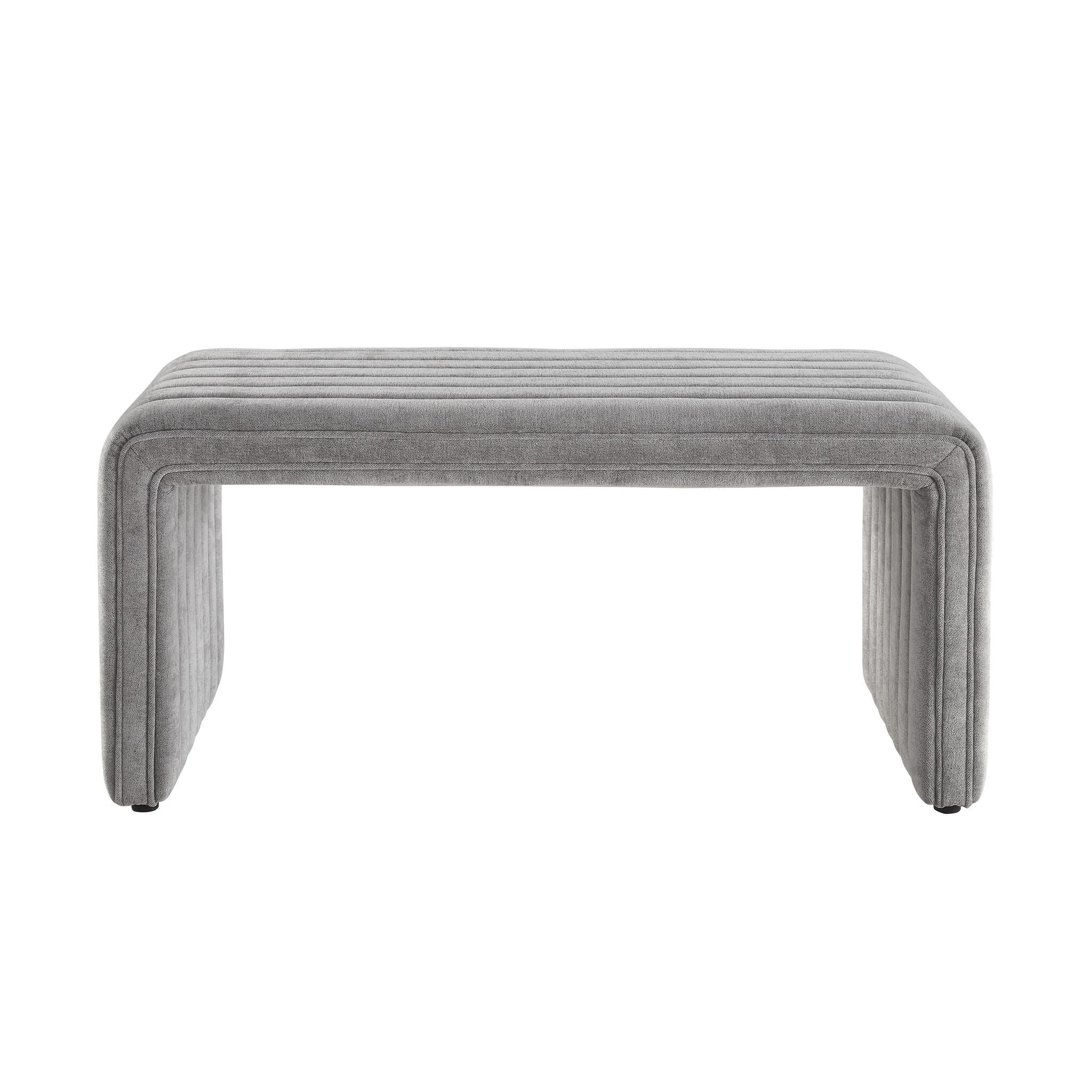 Avila Channelled Bench - Light Grey - Image 3