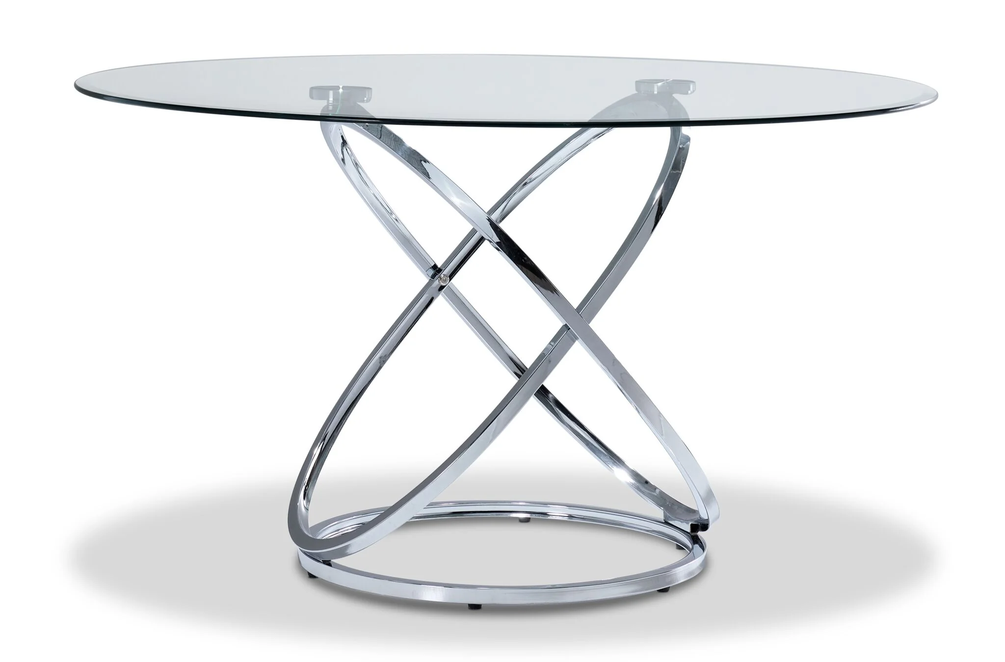 Axis 5-Piece Round Dining Room Set - Glass and Chrome - Image 3