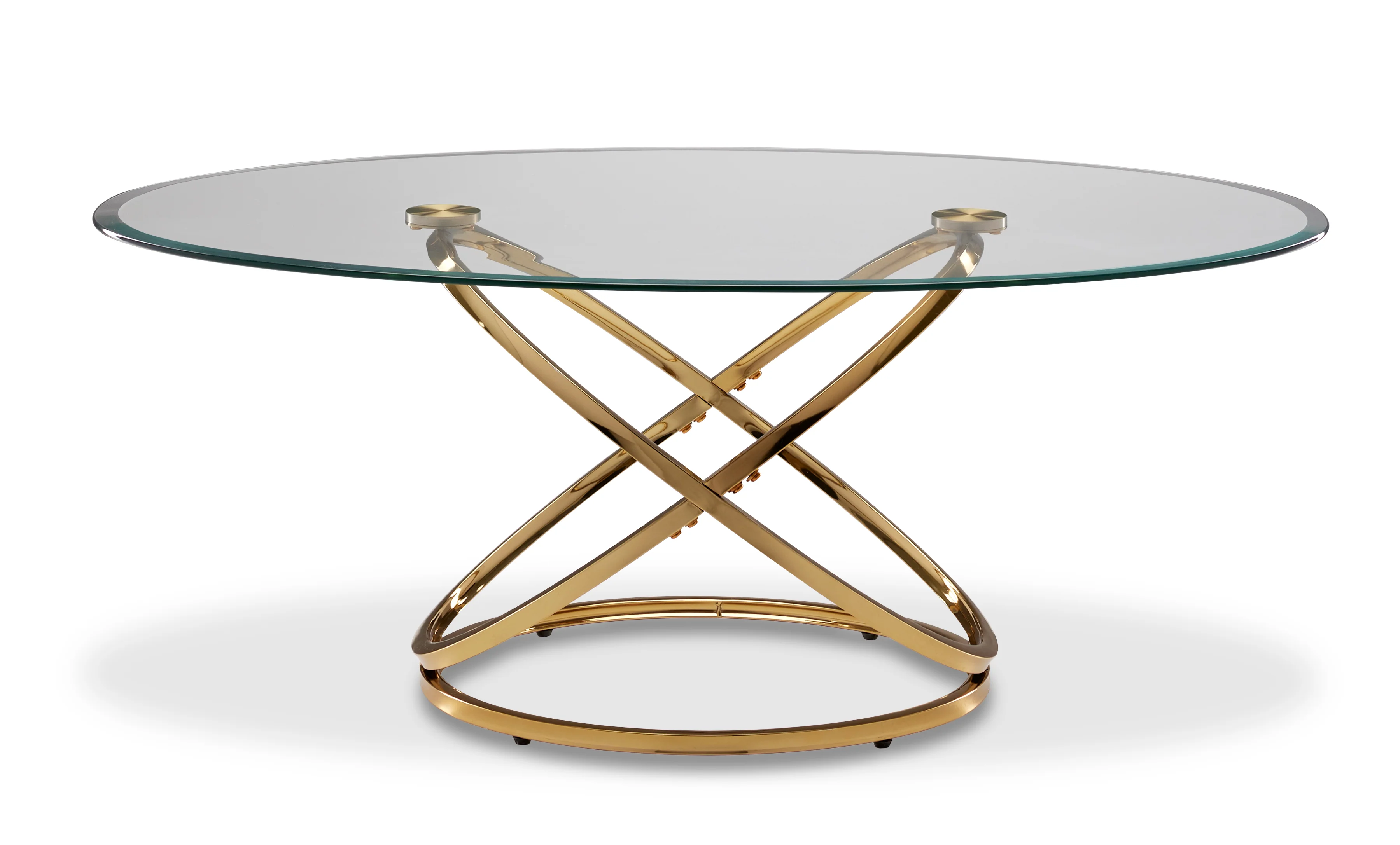 Axis 48" Coffee Table - Glass and Gold - Image 2