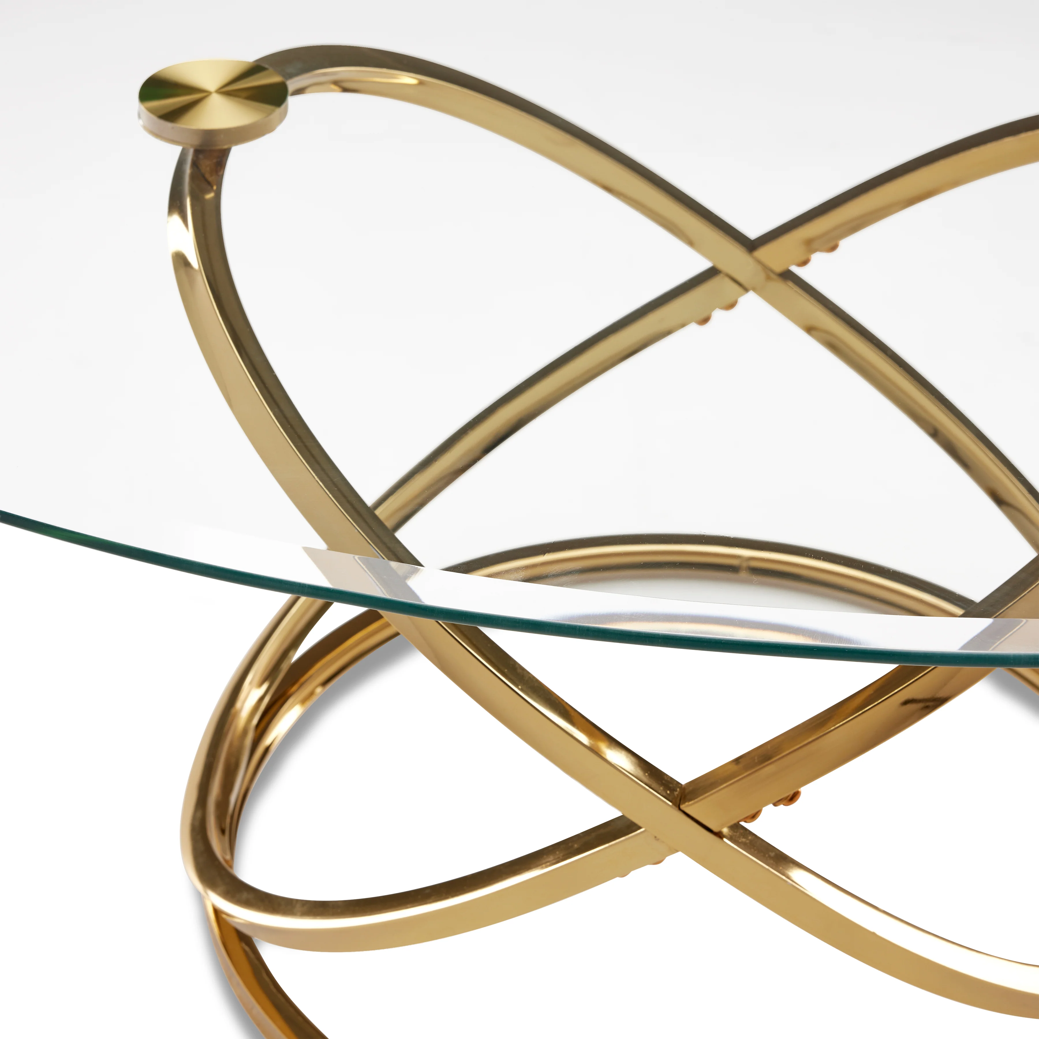 Axis 48" Coffee Table - Glass and Gold - Image 3