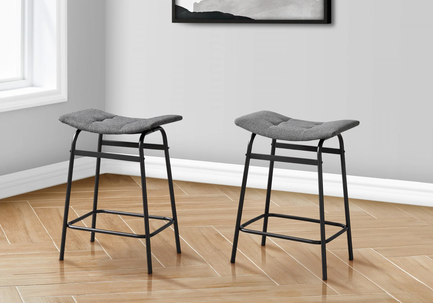 Baffin Counter Stool - Black/Grey - Set Of Two - Image 2