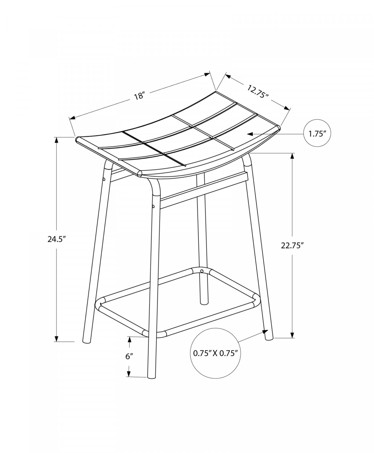 Baffin Counter Stool - Black/Grey - Set Of Two - Image 3