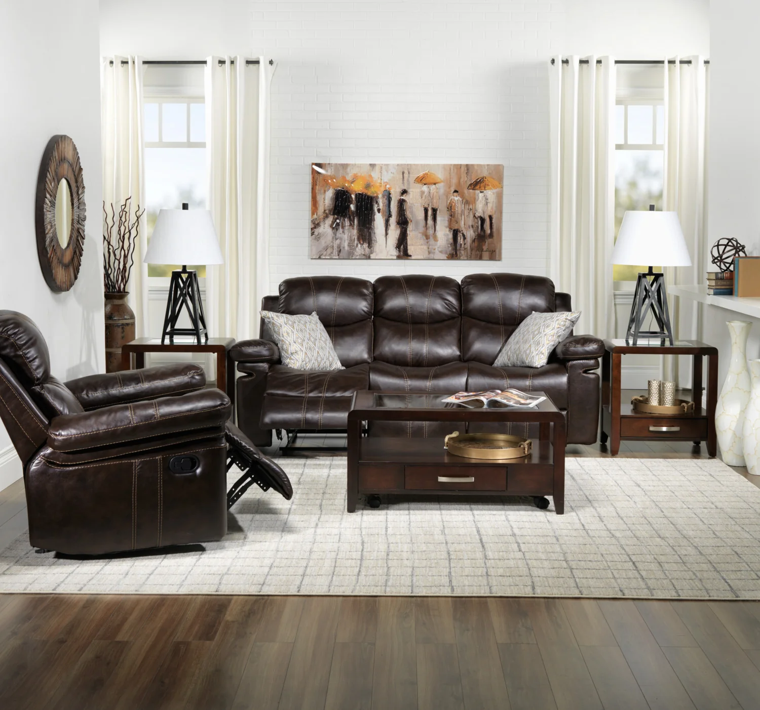 Barcelona Rocker Recliner - Brown - Image 2