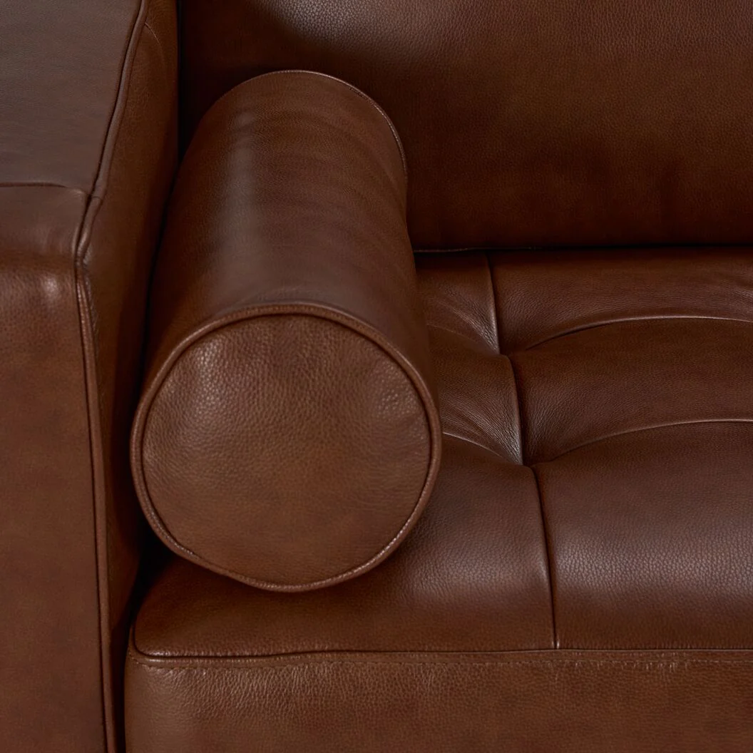 Bari Leather Loveseat - Cobblestone - Image 3
