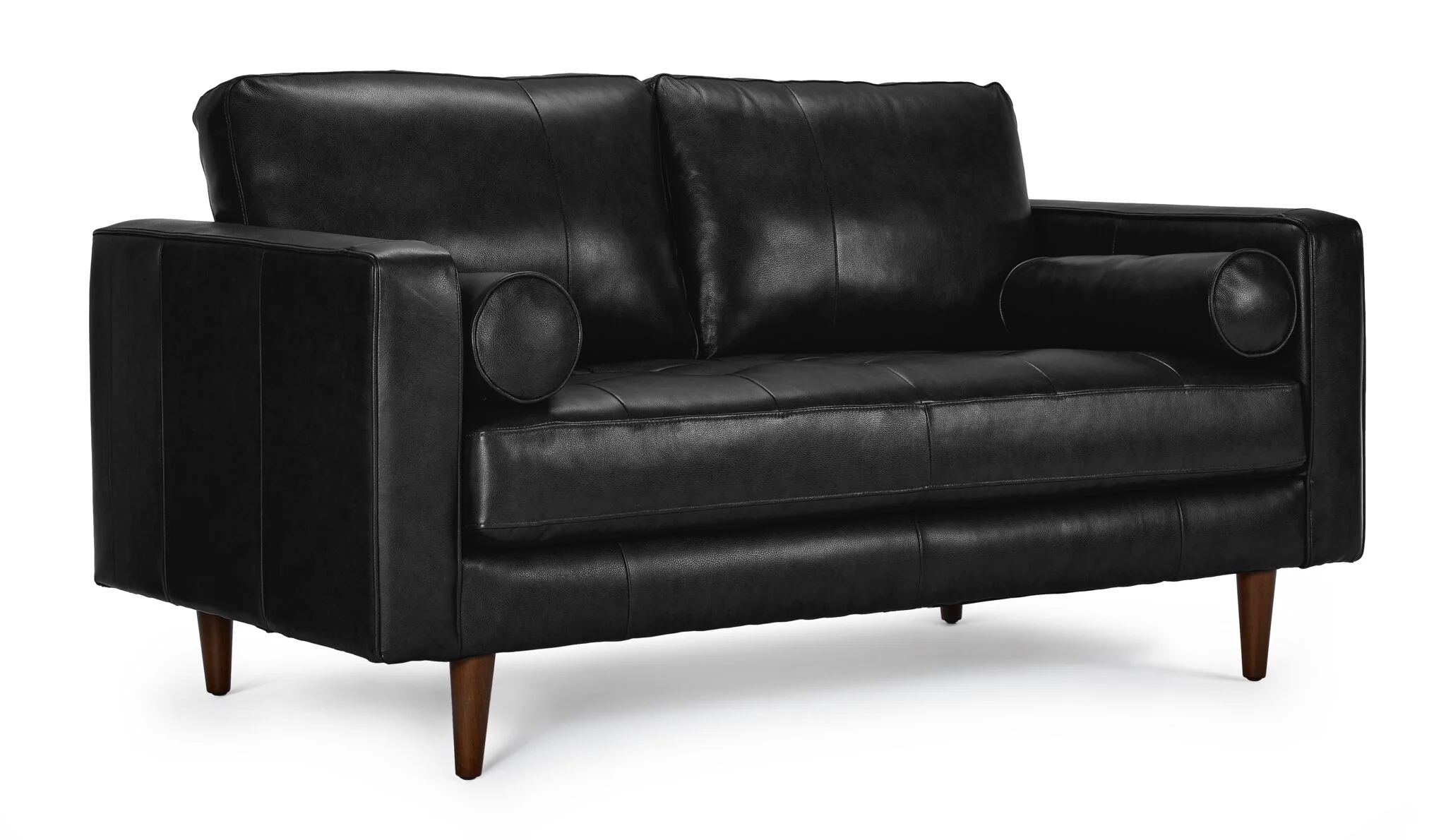 Bari Leather Sofa and Loveseat Set - Black - Image 3