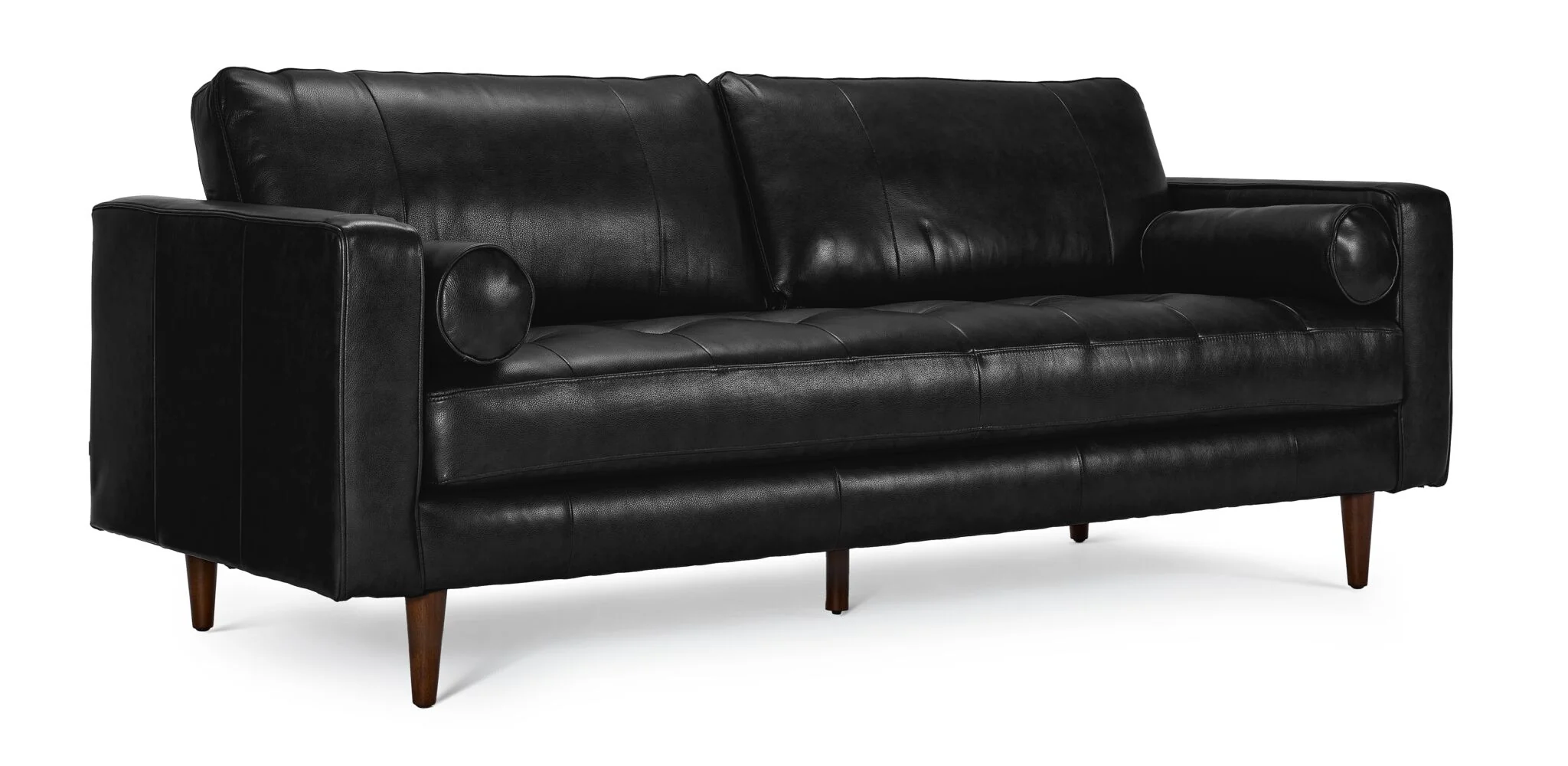 Bari Leather Sofa, Loveseat and Chair Set - Black - Image 2