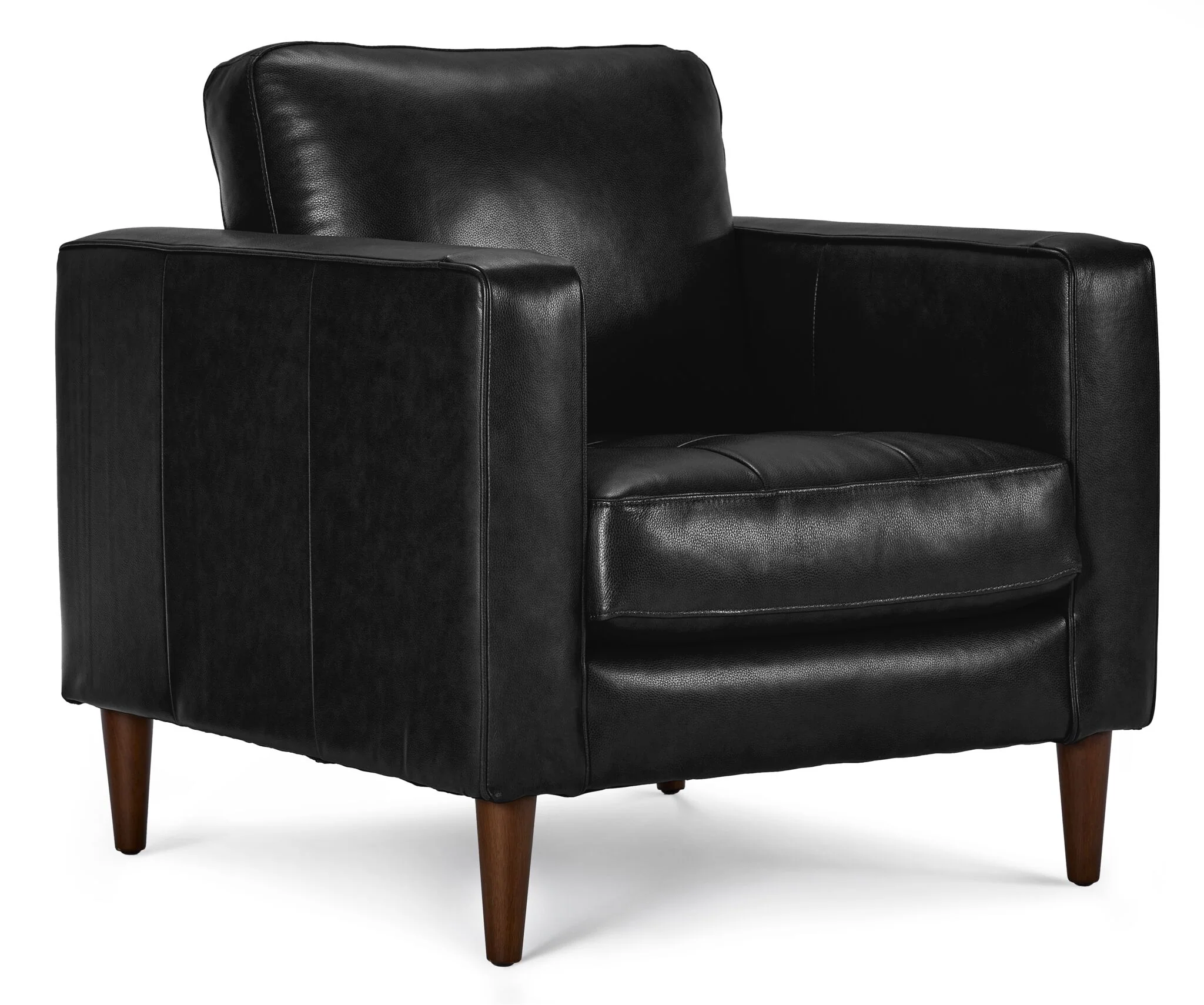 Bari Leather Sofa, Loveseat and Chair Set - Black - Image 4