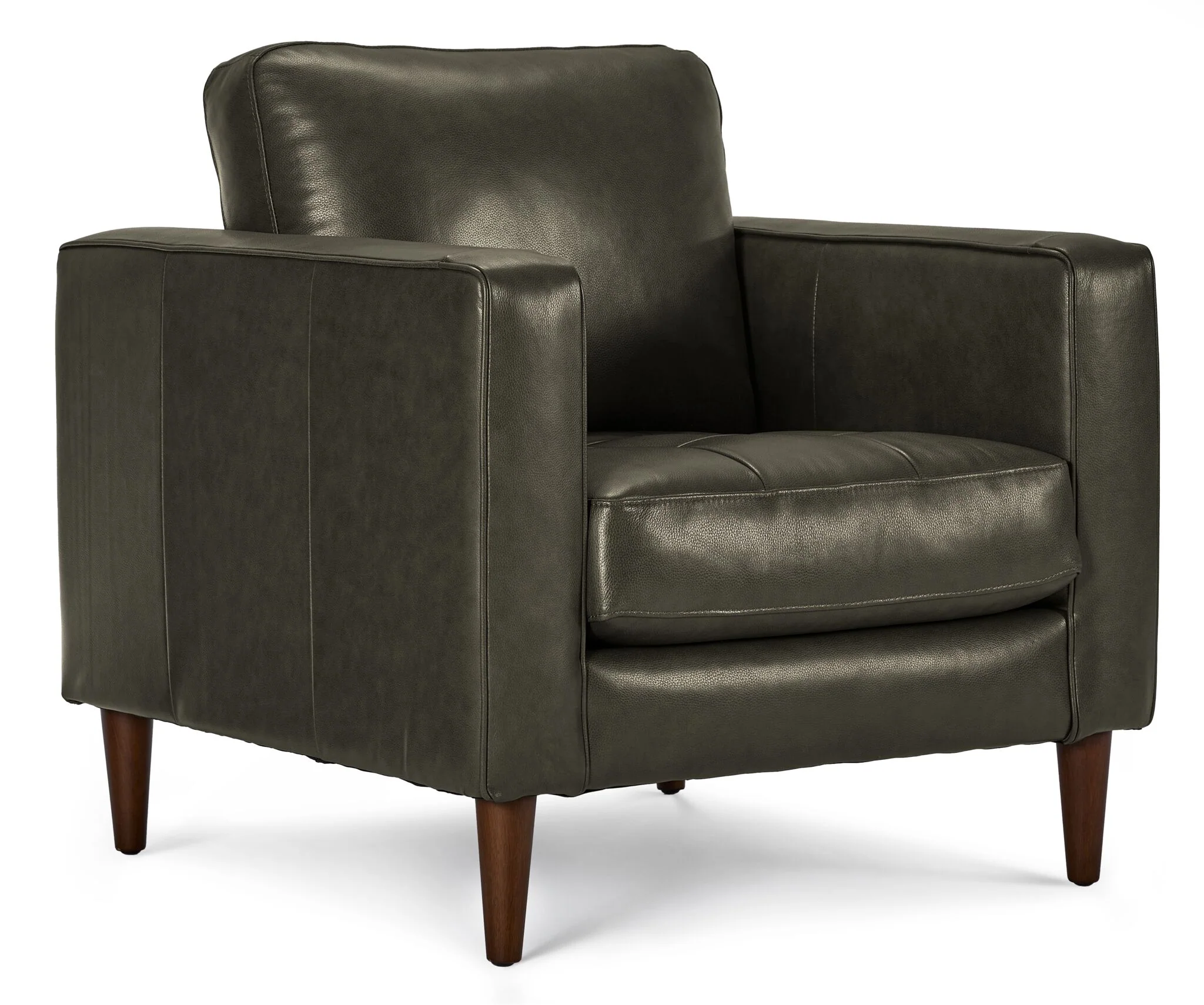 Bari Leather Sofa, Loveseat and Chair Set - Charcoal - Image 4