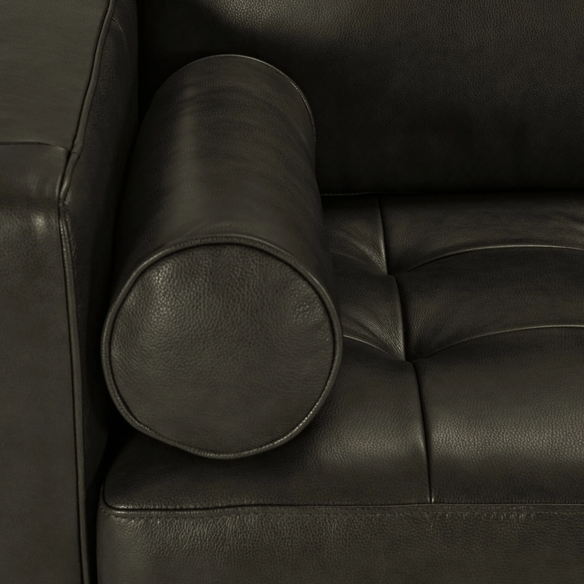 Bari Leather Sofa, Loveseat and Chair Set - Charcoal - Image 5