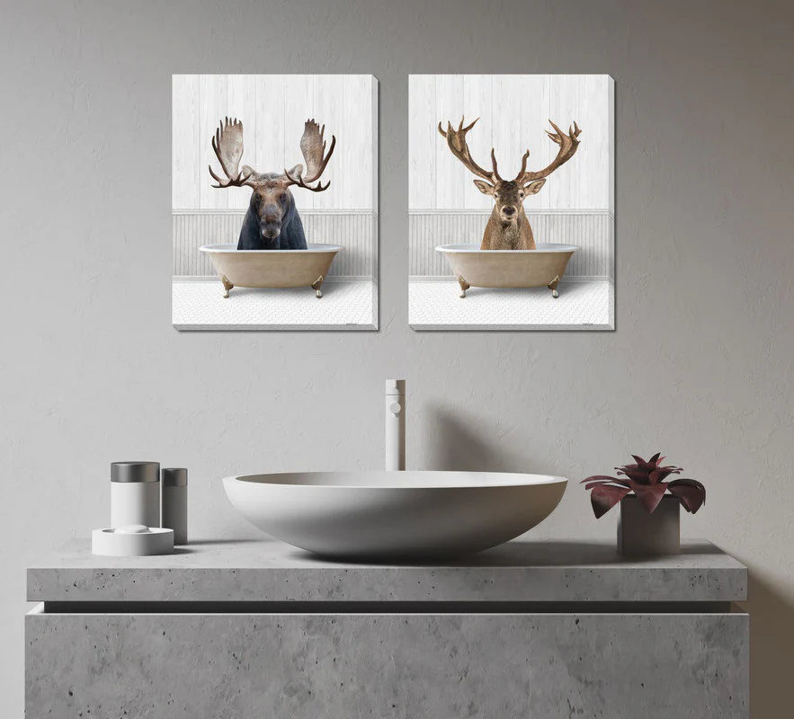 Bathtime Friends VI Wall Art - Dark Brown - 16 X 20 - Image 2