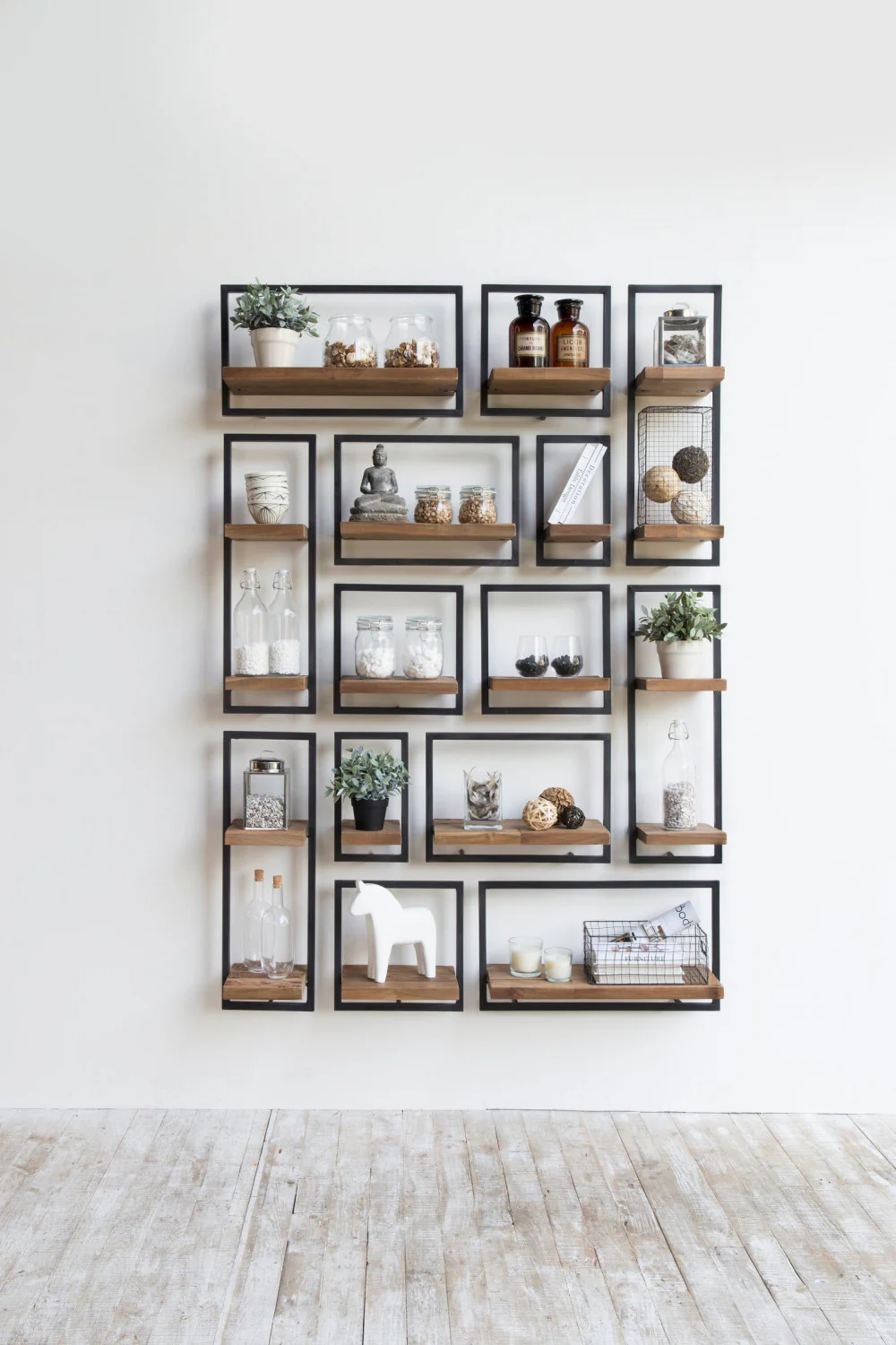 Bayan Metal Frame Wall Box III - Teak - Image 2