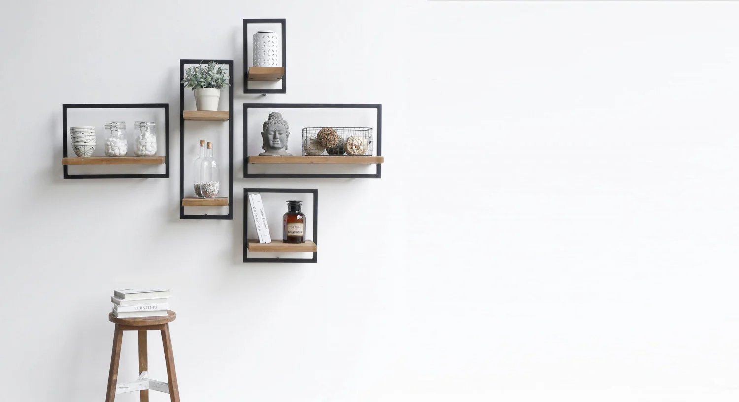 Bayan Metal Frame Wall Box IV - Teak - Image 3