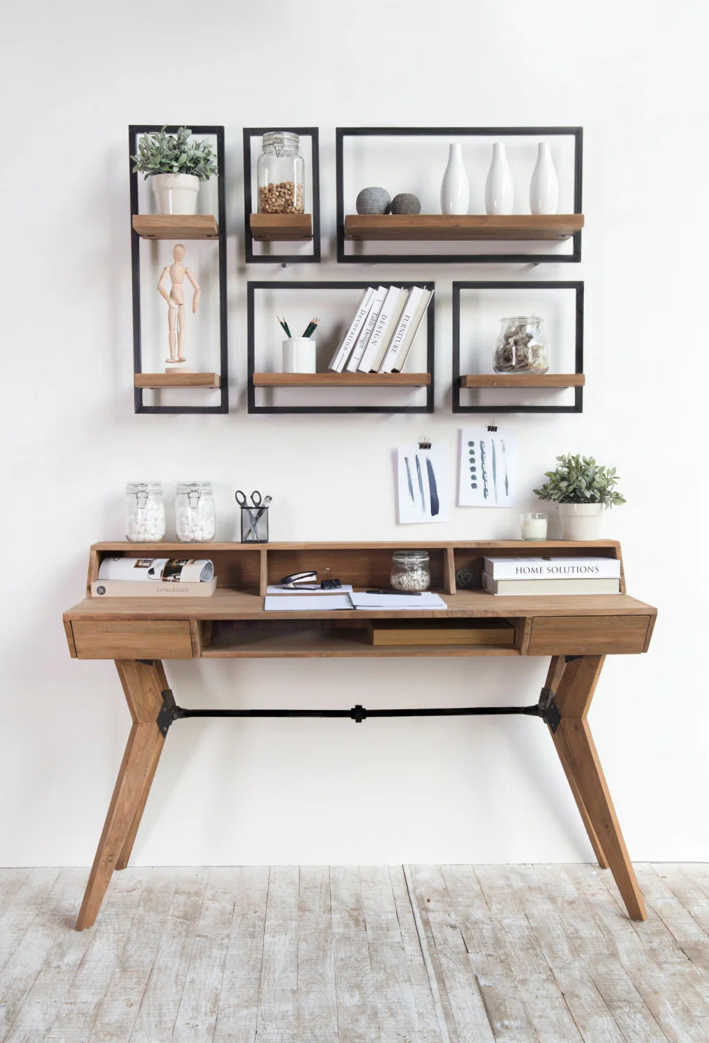 Bayan Metal Frame Wall Box V - Teak - Image 2