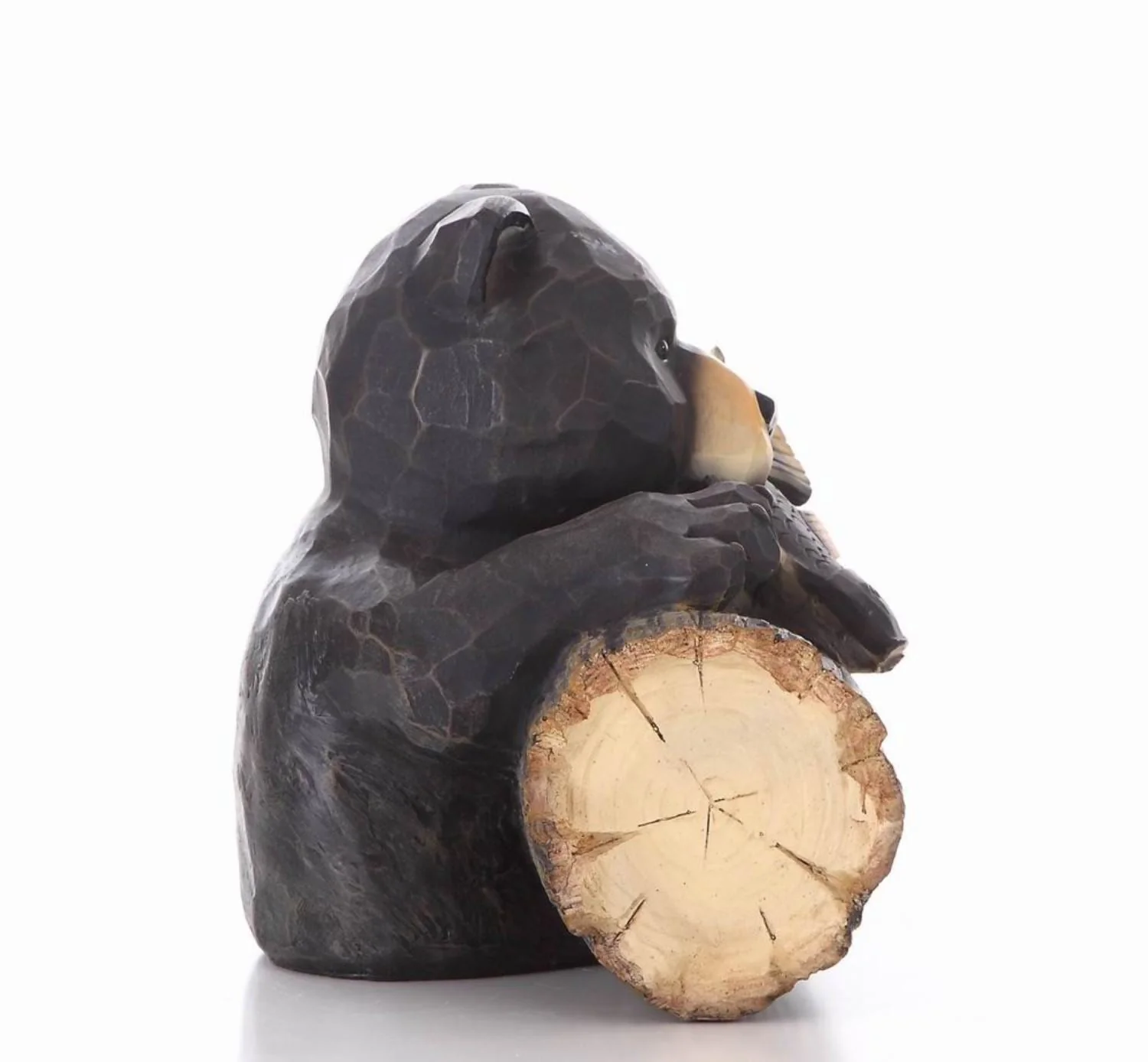 Bear Gone Fishing Statue - Black/ Brown - Image 6
