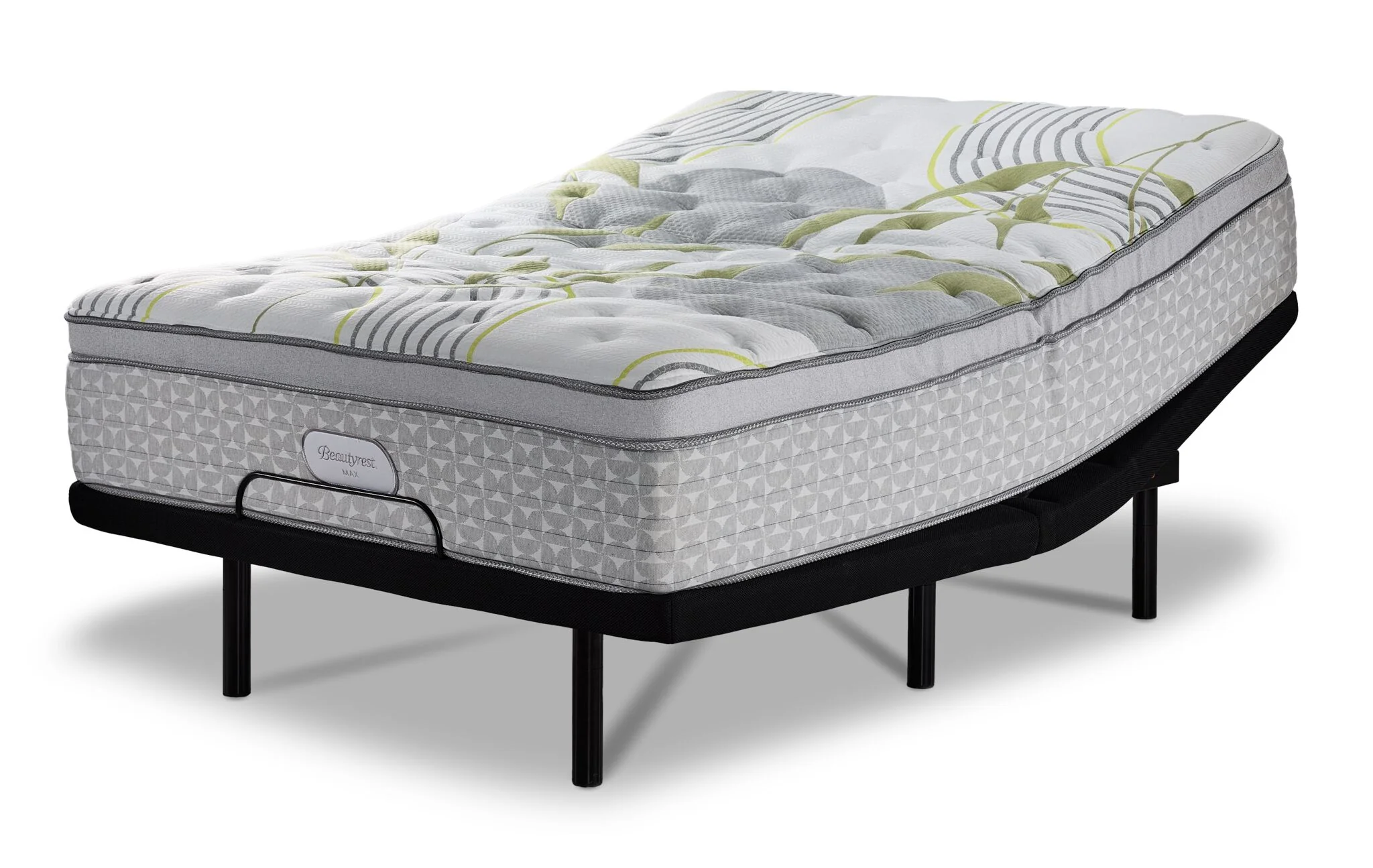 Beautyrest Max Glow Euro Top Medium Full Mattress and L2 Motion Pro Adjustable Base
