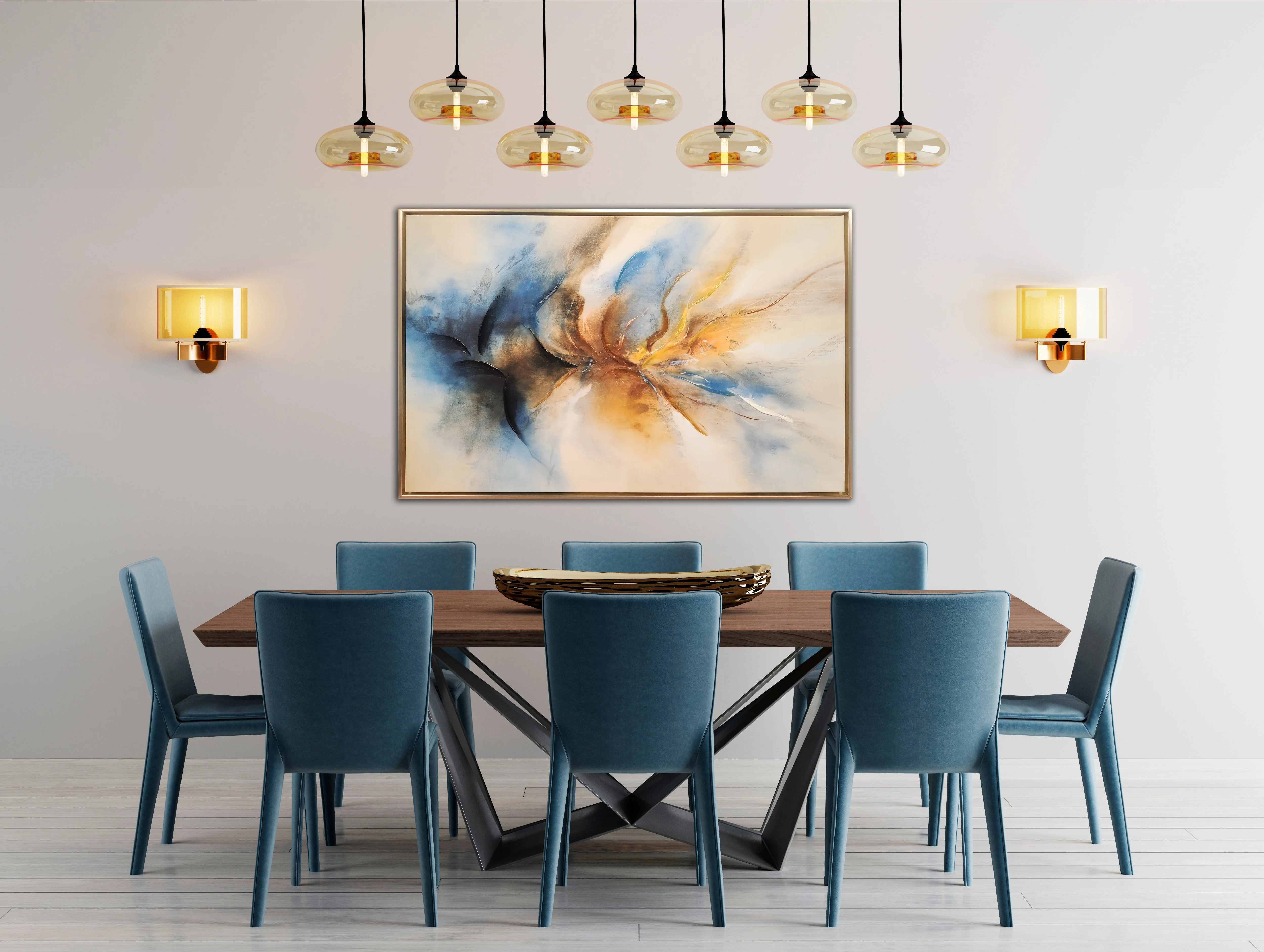 Beginning to End Wall Art - Orange/Blue - 46 X 31 - Image 2