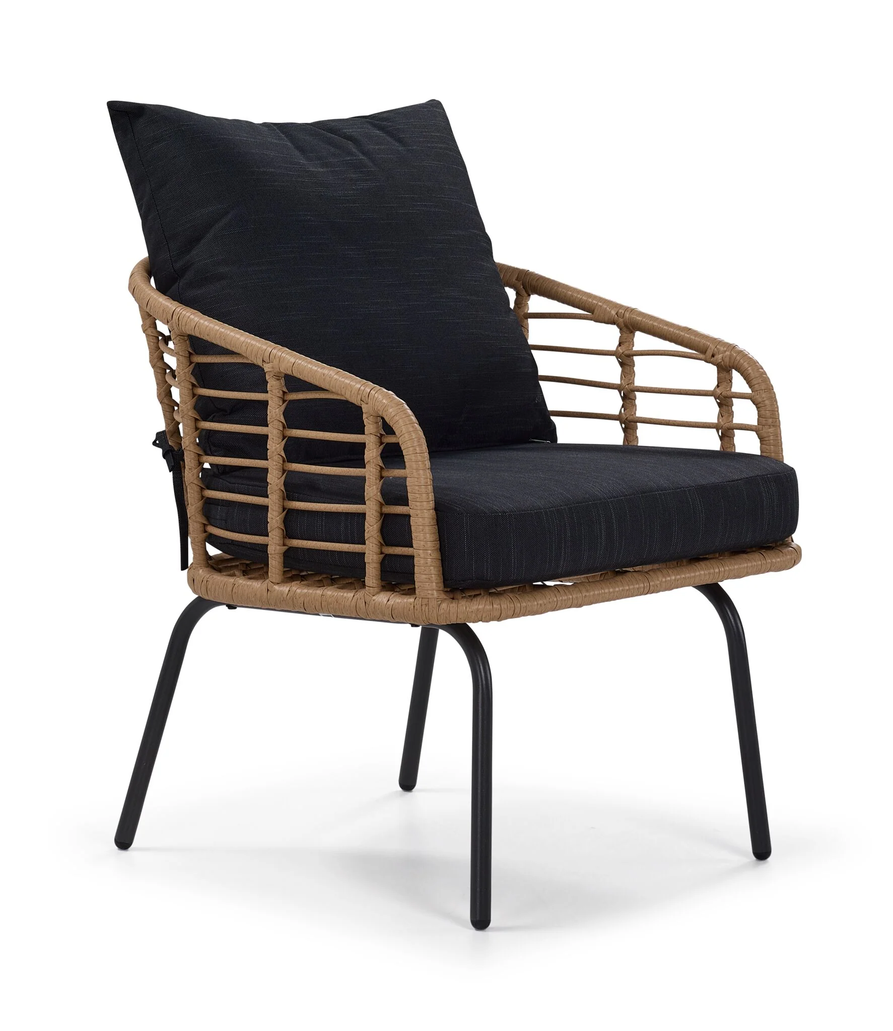 Belize 4 - Piece Outdoor Conversation Set - Beige & Black - Image 10