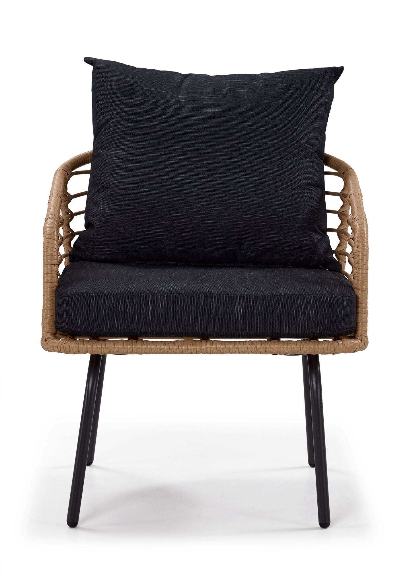 Belize 4 - Piece Outdoor Conversation Set - Beige & Black - Image 11