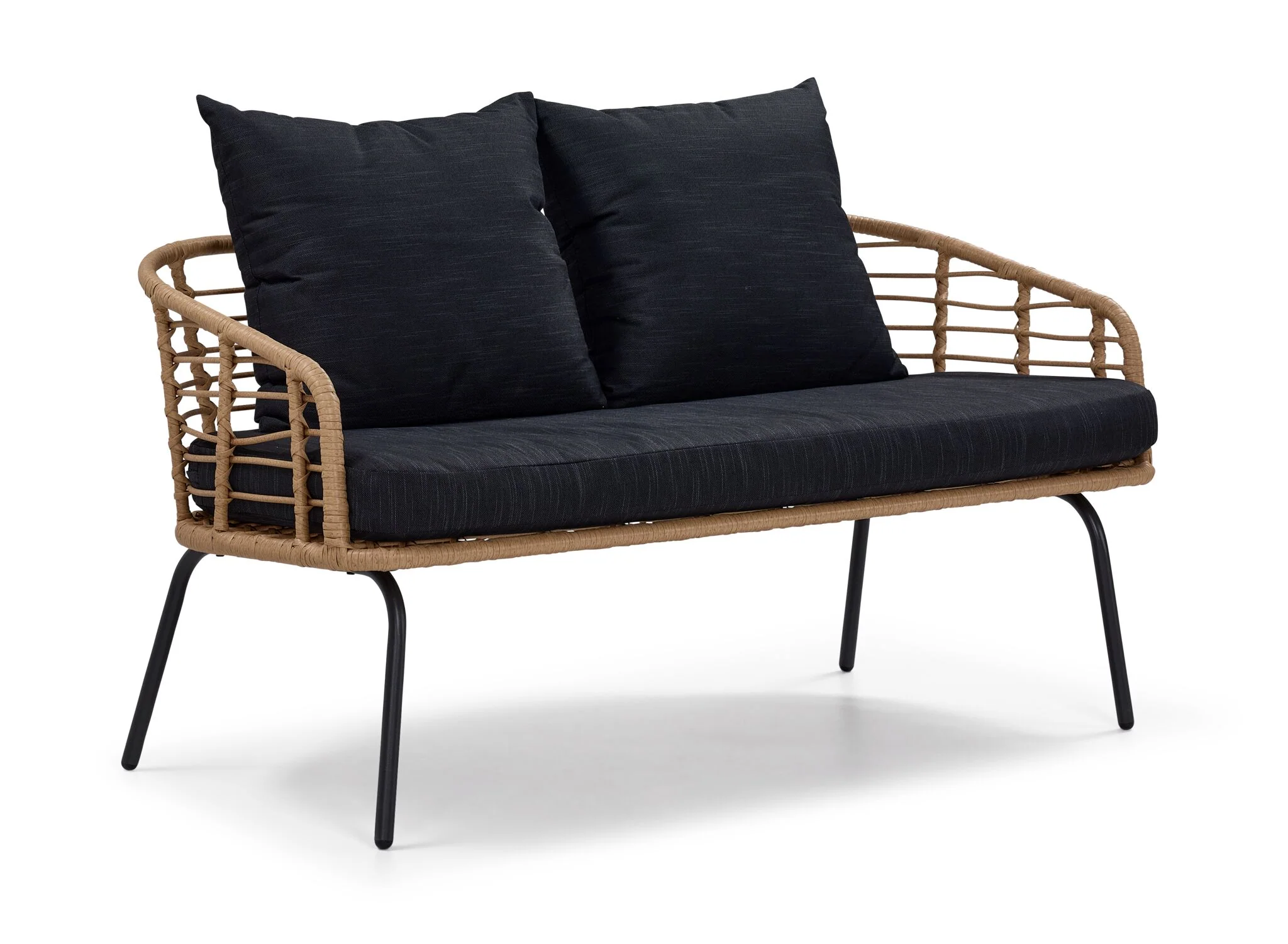 Belize 4 - Piece Outdoor Conversation Set - Beige & Black - Image 8