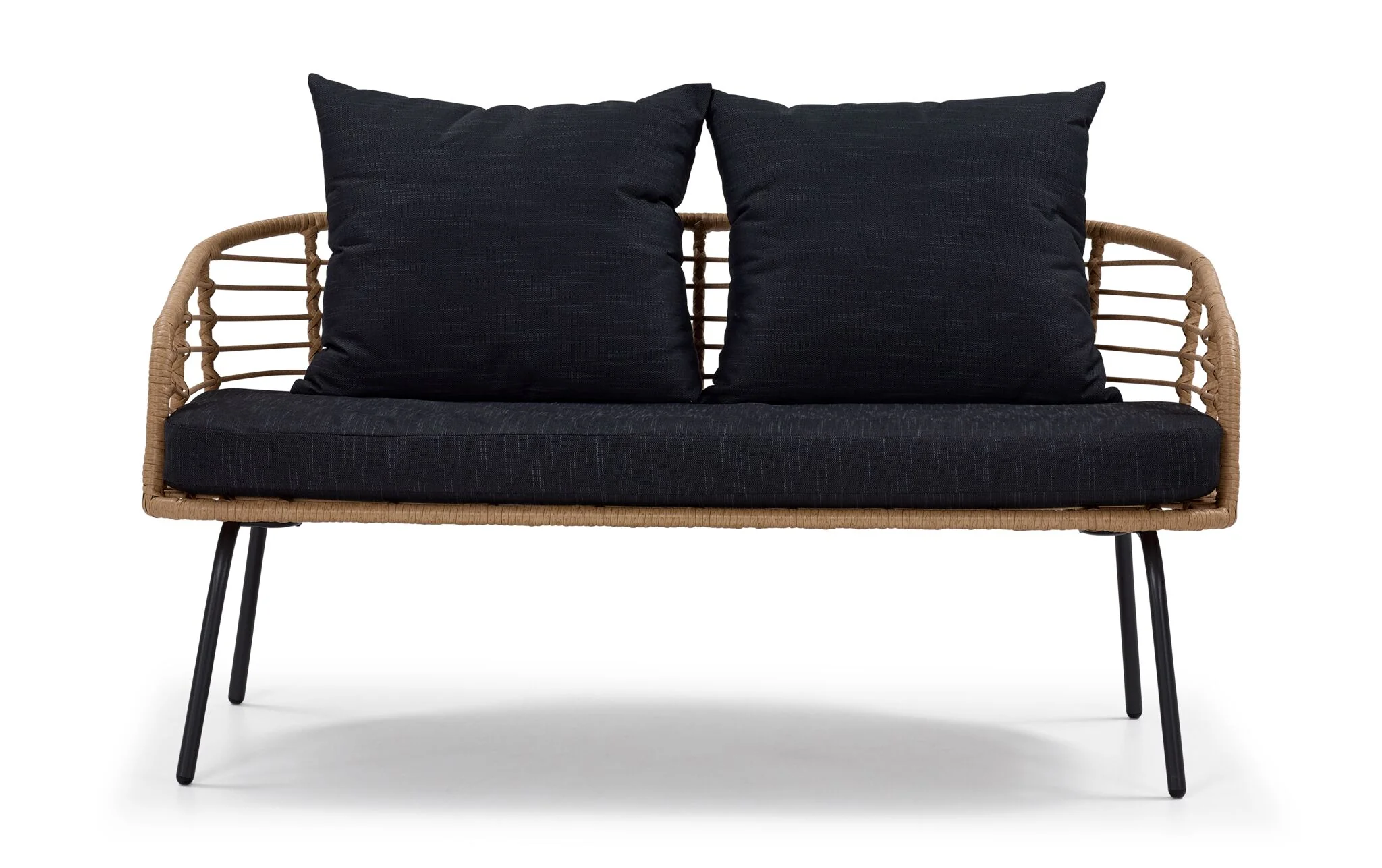 Belize 4 - Piece Outdoor Conversation Set - Beige & Black - Image 9