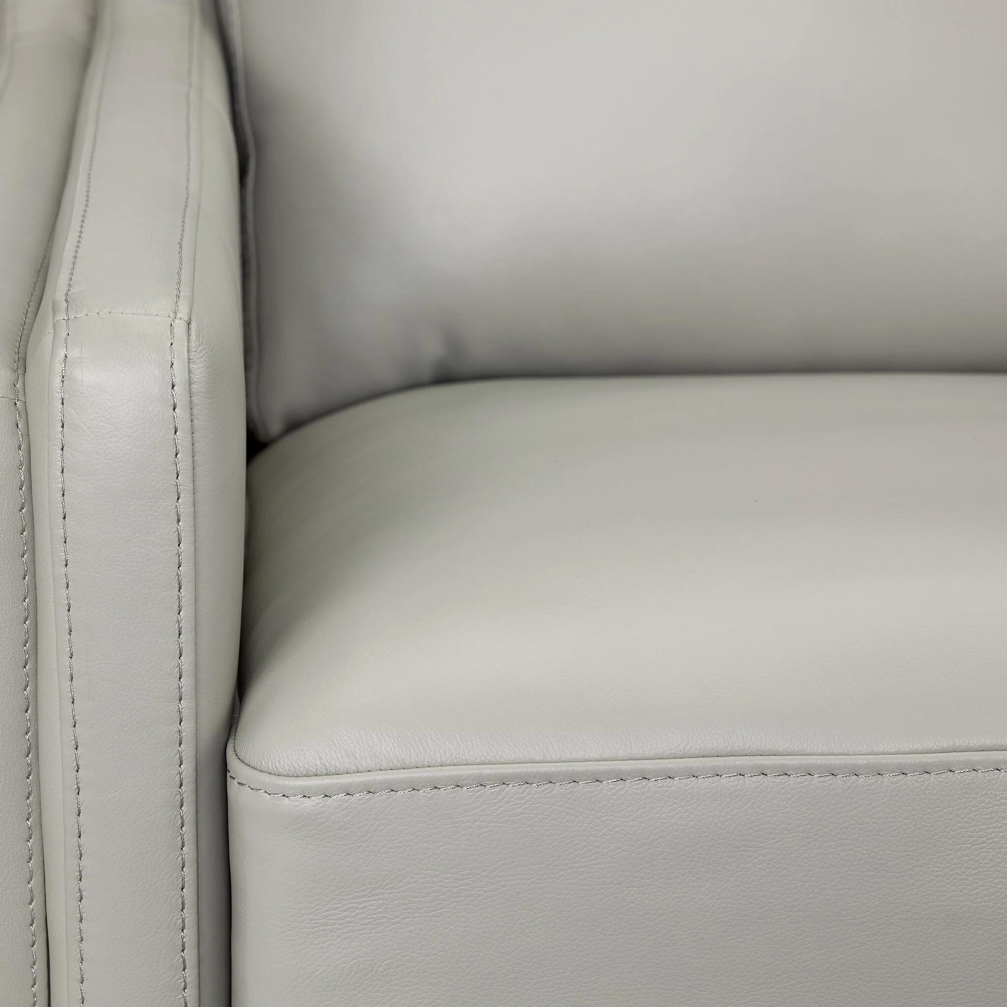 Bella Leather Swivel Chair - Grey - Image 3