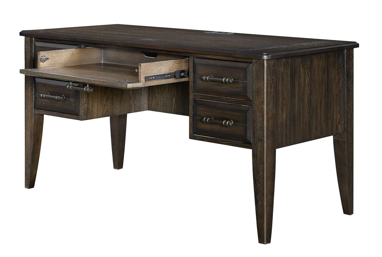 Bellamy Lane 5-Drawer Desk - Coffee - Image 3