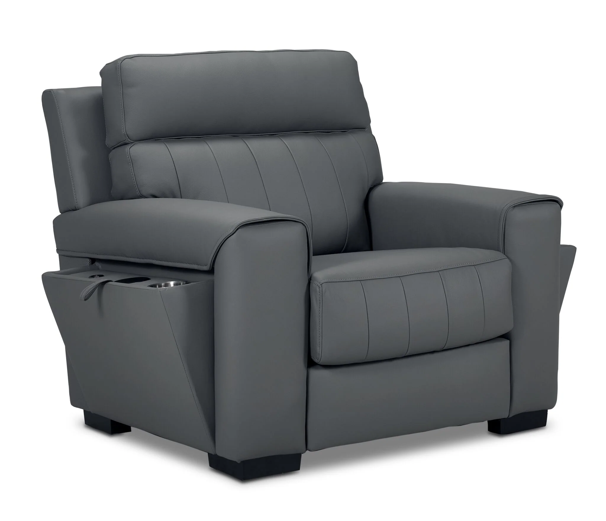 Benevento Leather Chair - Steel - Image 3
