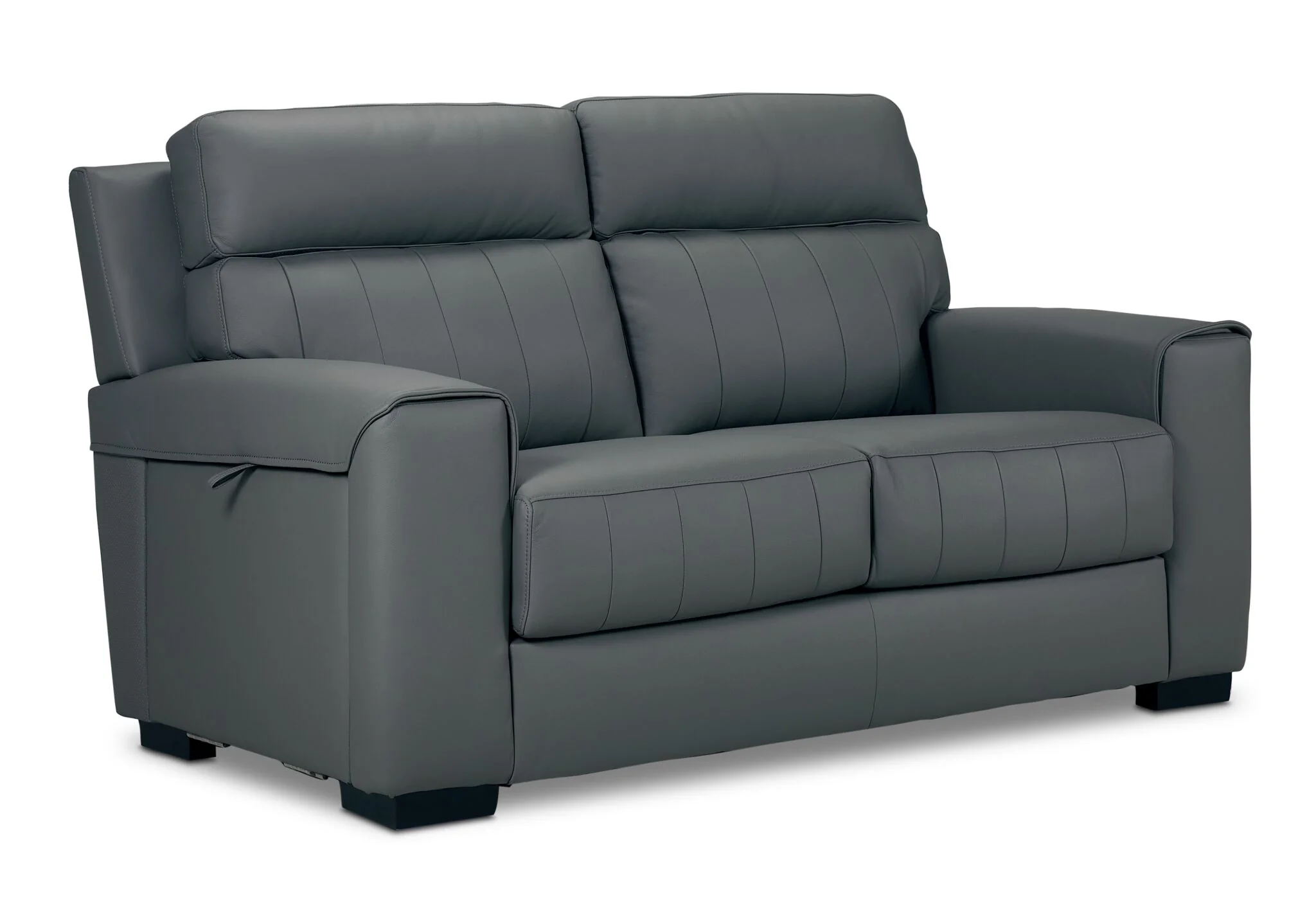 Benevento Leather Sofa, Loveseat and Chair Set - Steel - Image 3
